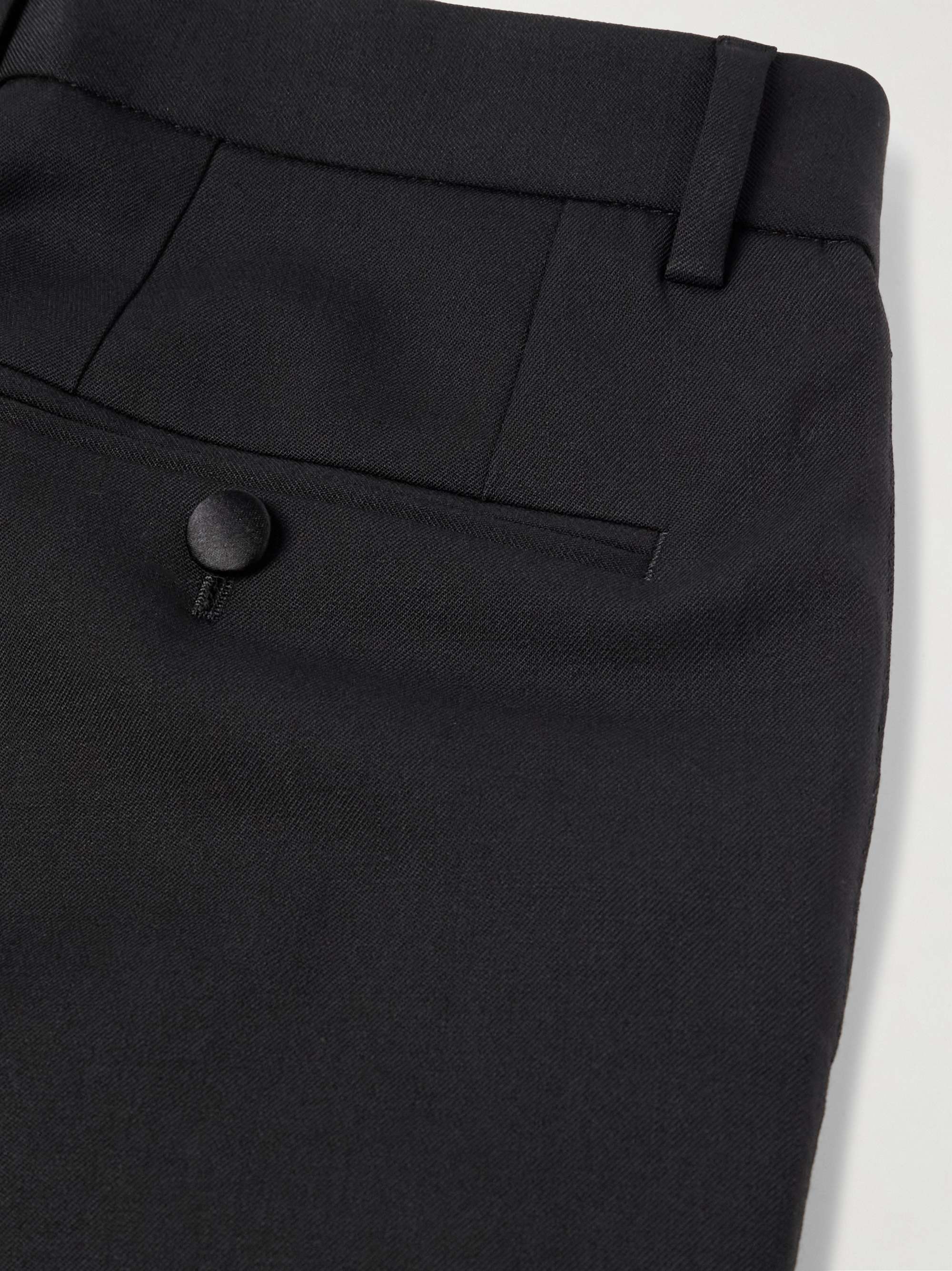 Straight-Leg Pleated Wool-Blend Twill Trousers view