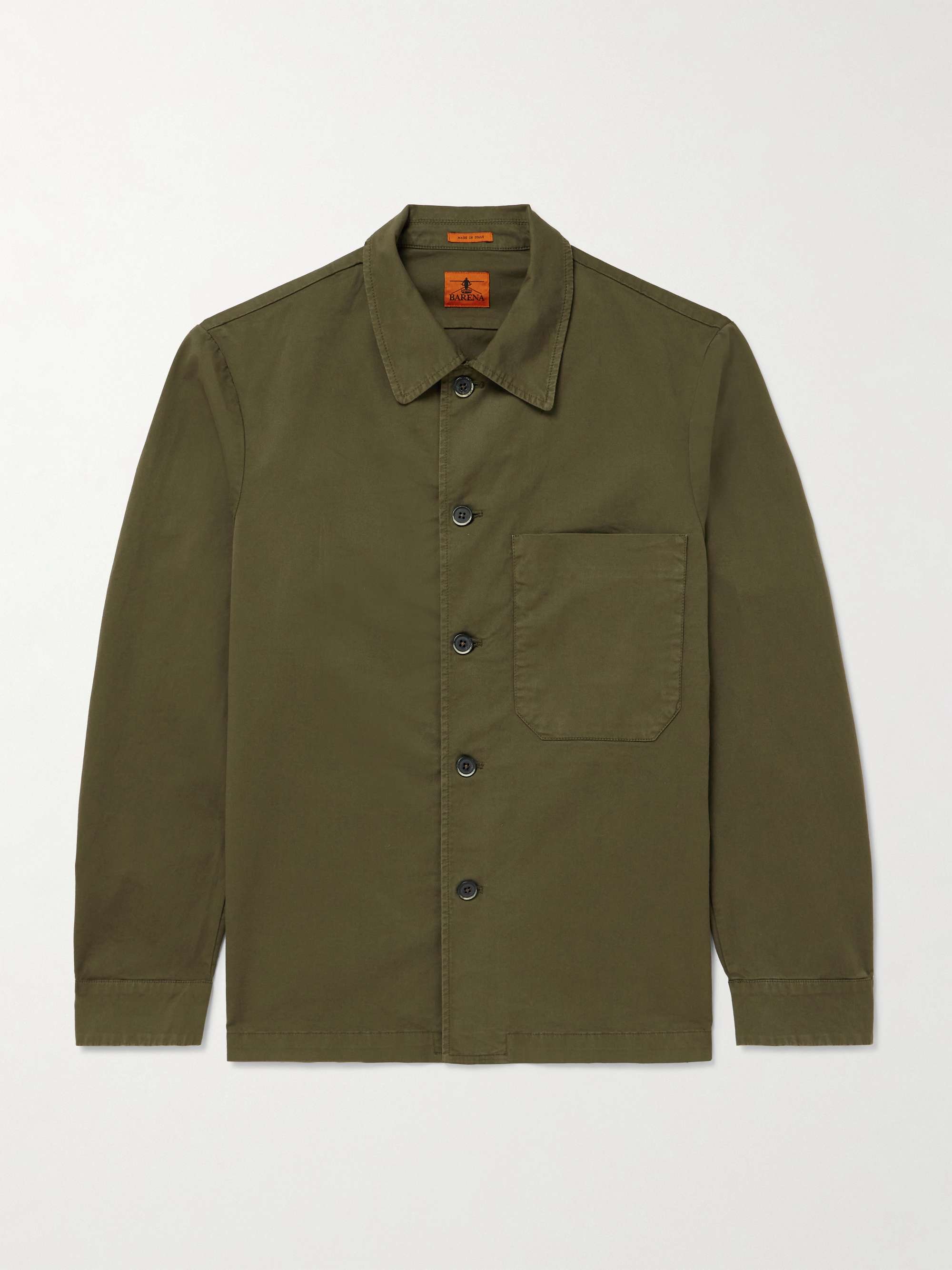 Cedrone Garment-Dyed Stretch Cotton-Gabardine Overshirt hero visual