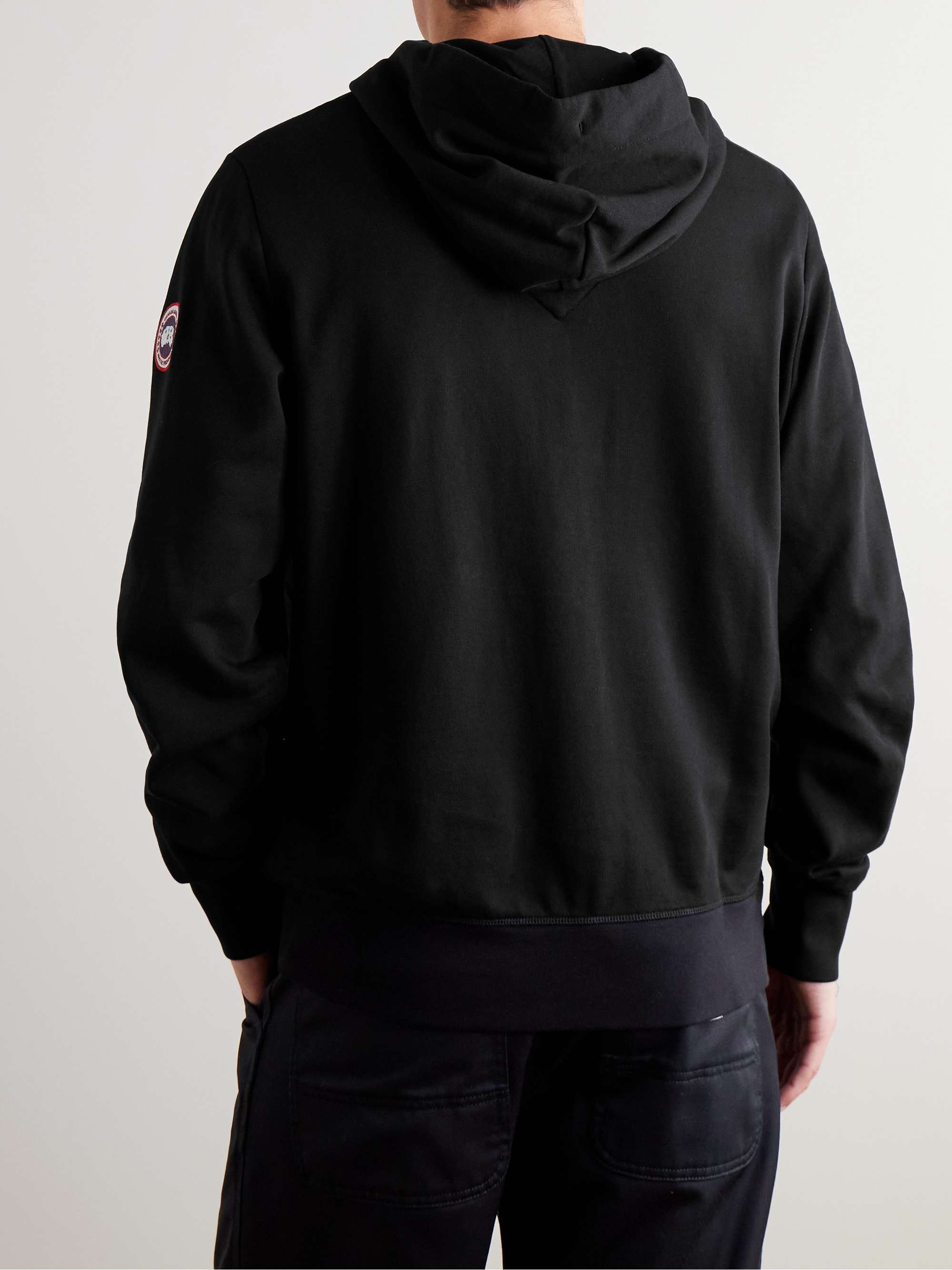 Huron Logo-Appliquéd Organic Cotton-Jersey Hoodie view