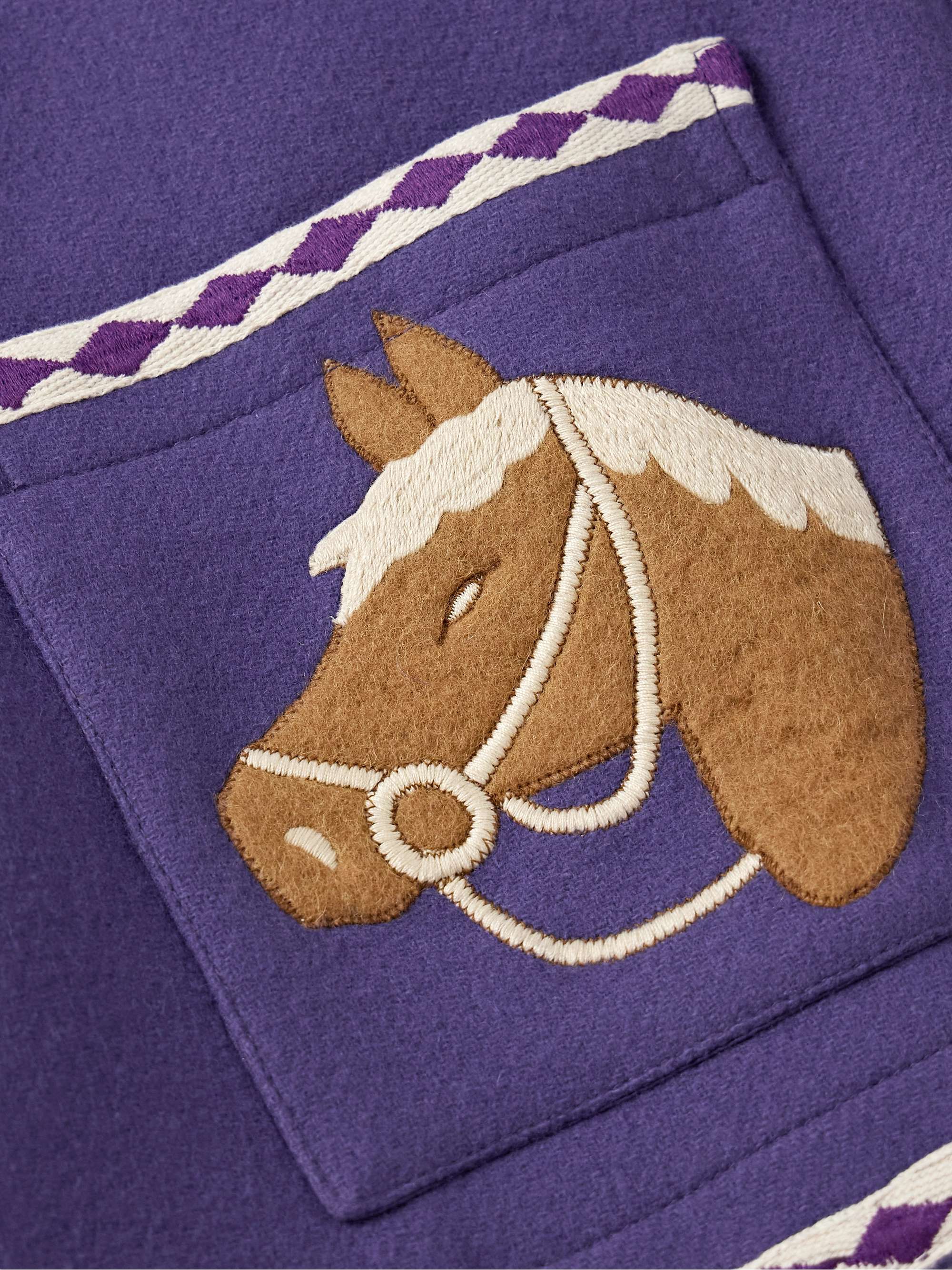 Bronco Embroidered Appliquéd Merino Wool-Felt Jacket view