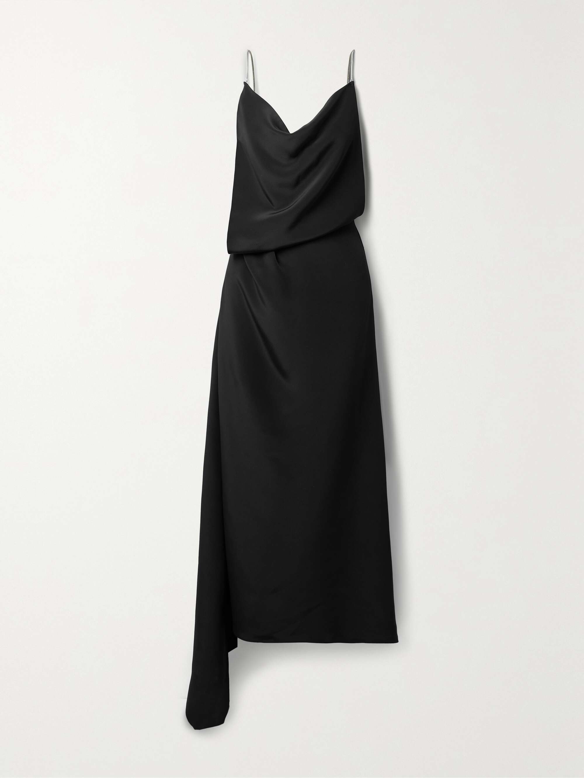 Open-back asymmetric silk crepe de chine maxi dress hero visual