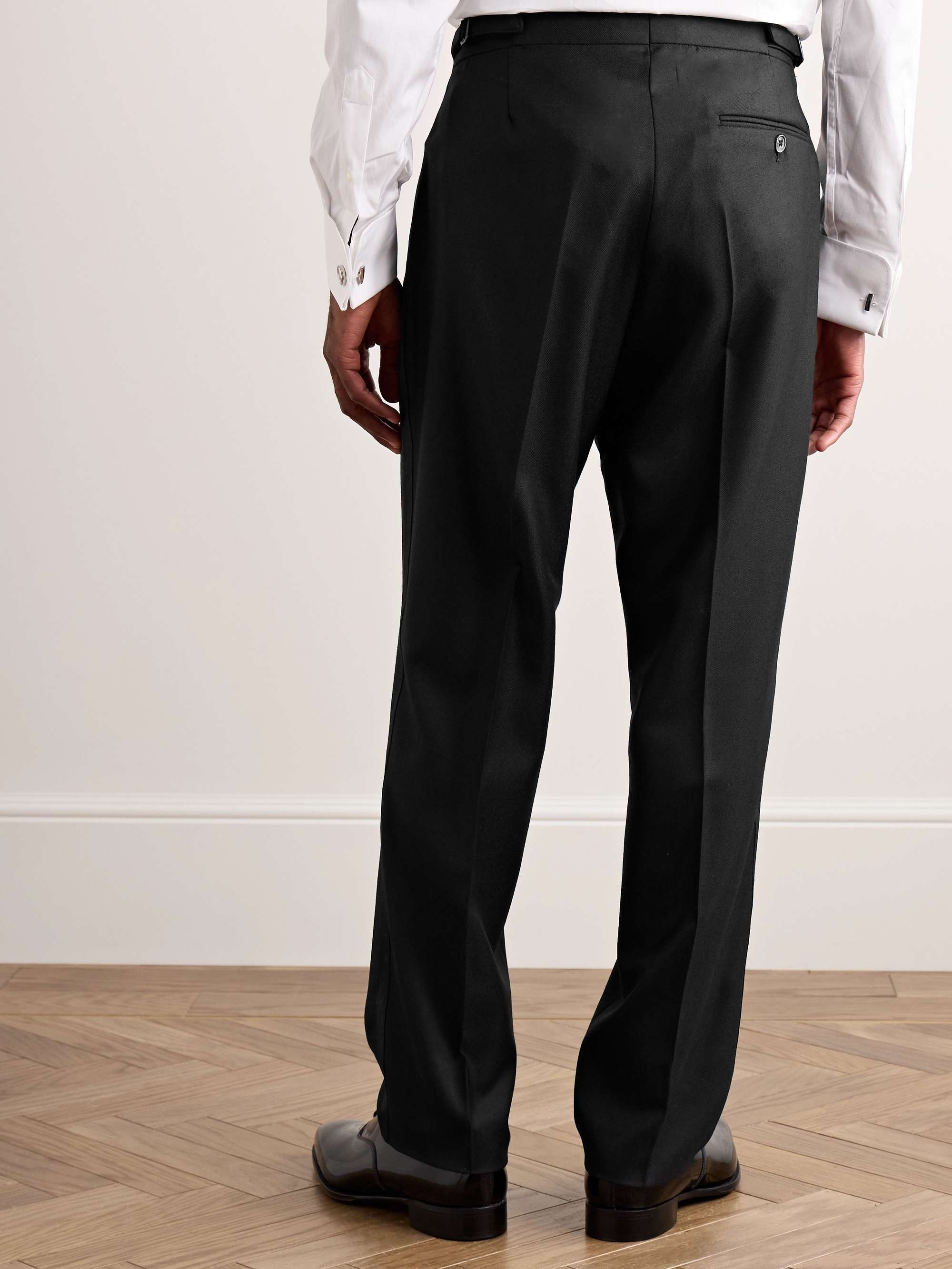Slim-Fit Grosgrain-Trimmed Wool-Twill Tuxedo Trousers view