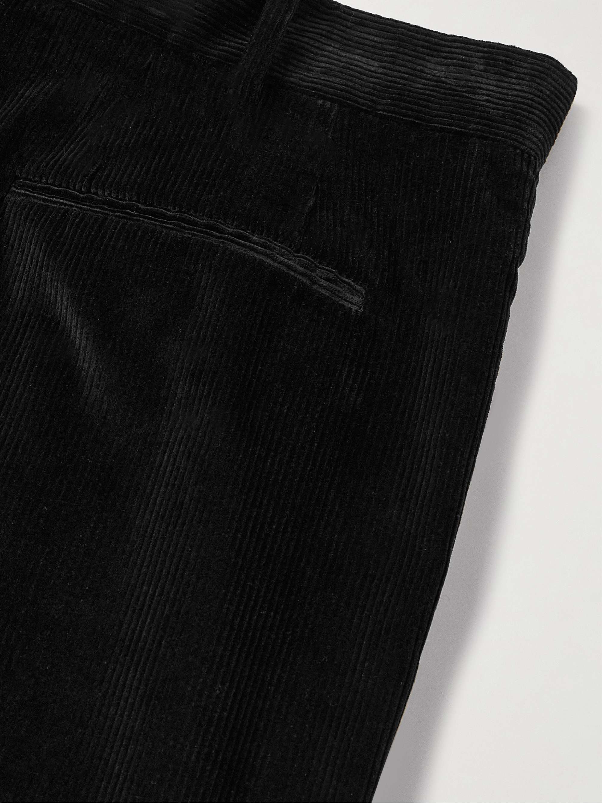 Speek Tapered Pleated Cotton and Cashmere-Blend Corduroy Suit Trousers view