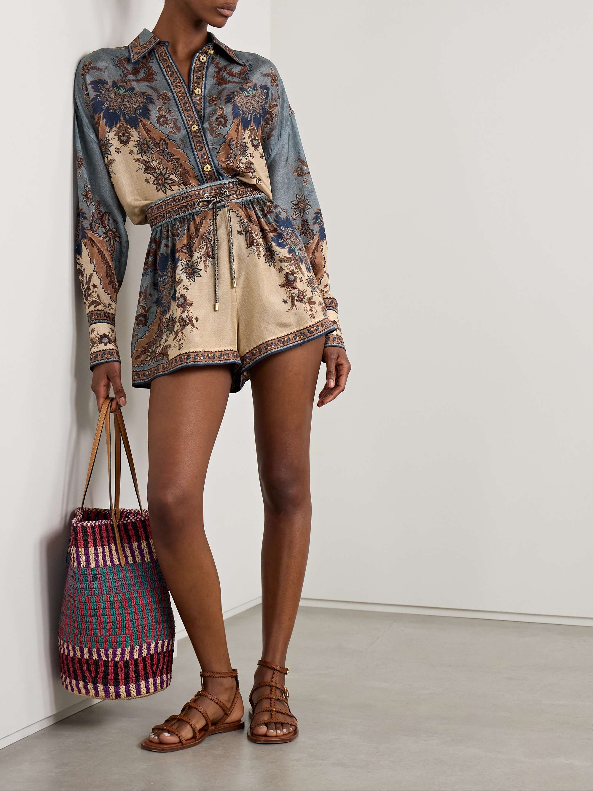 Ascension printed silk shorts view