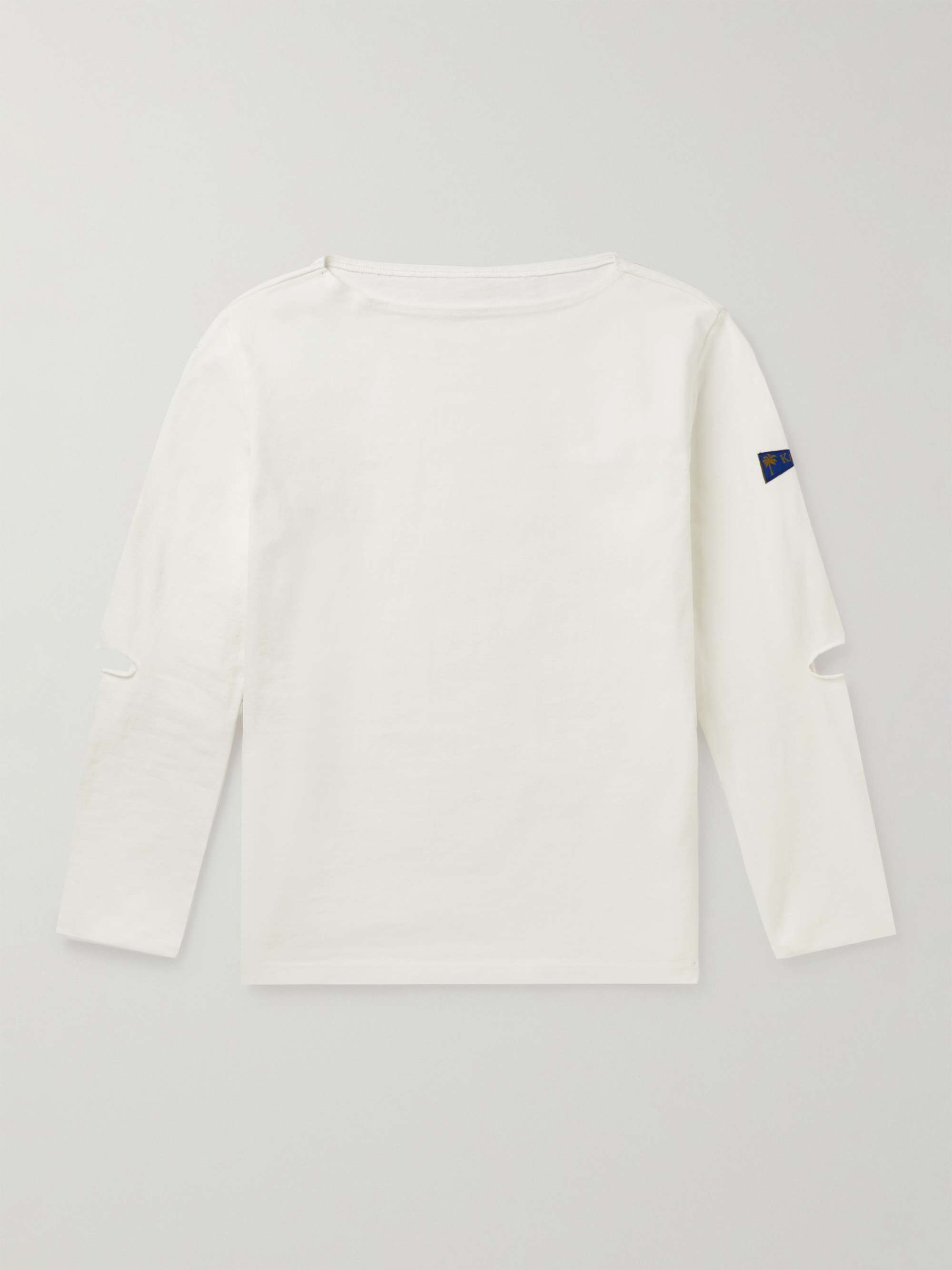 Logo-Appliquéd Cut-Out Printed Cotton-Jersey T-Shirt hero visual
