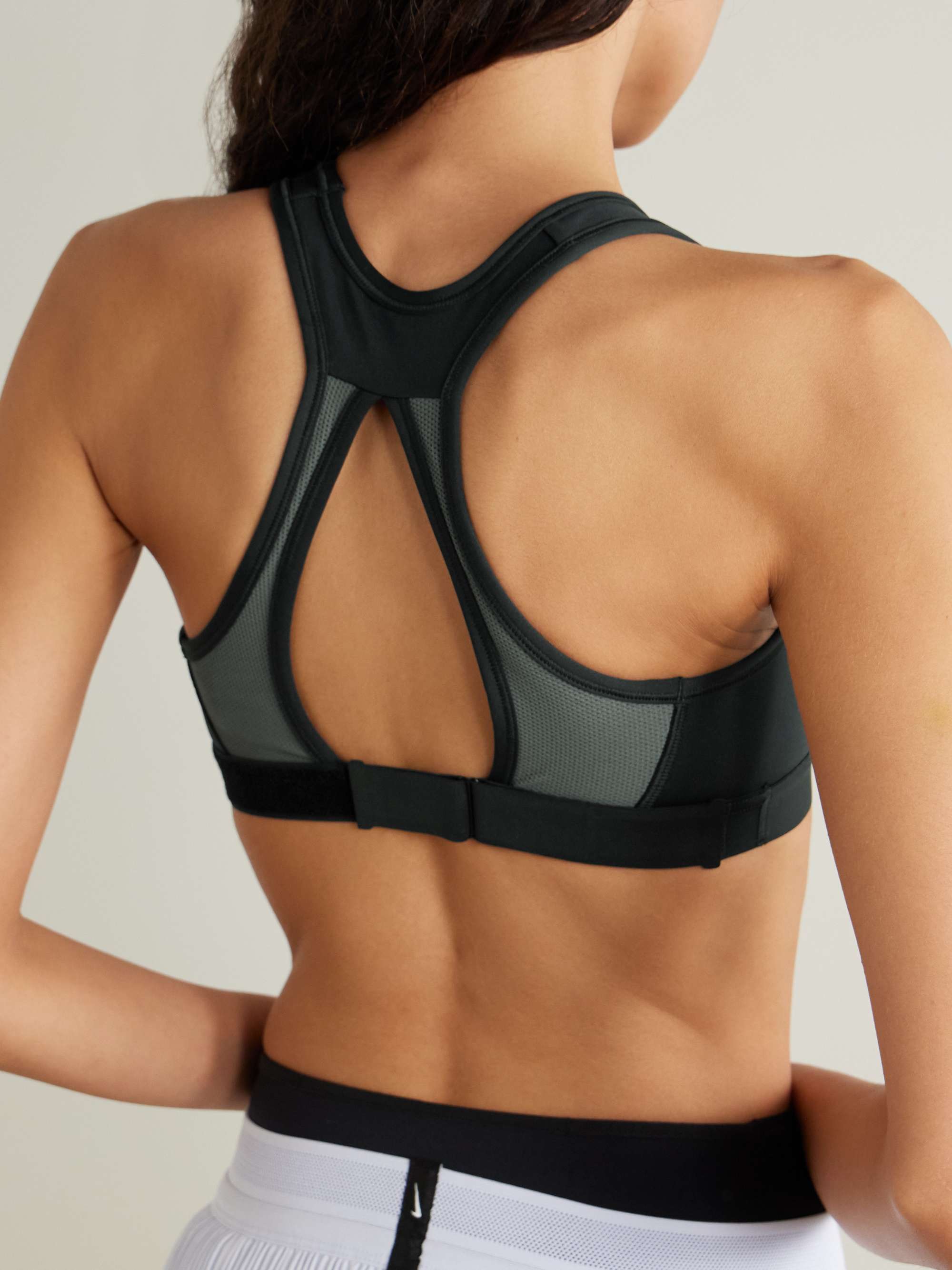 Swoosh mesh-trimmed stretch sports bra view