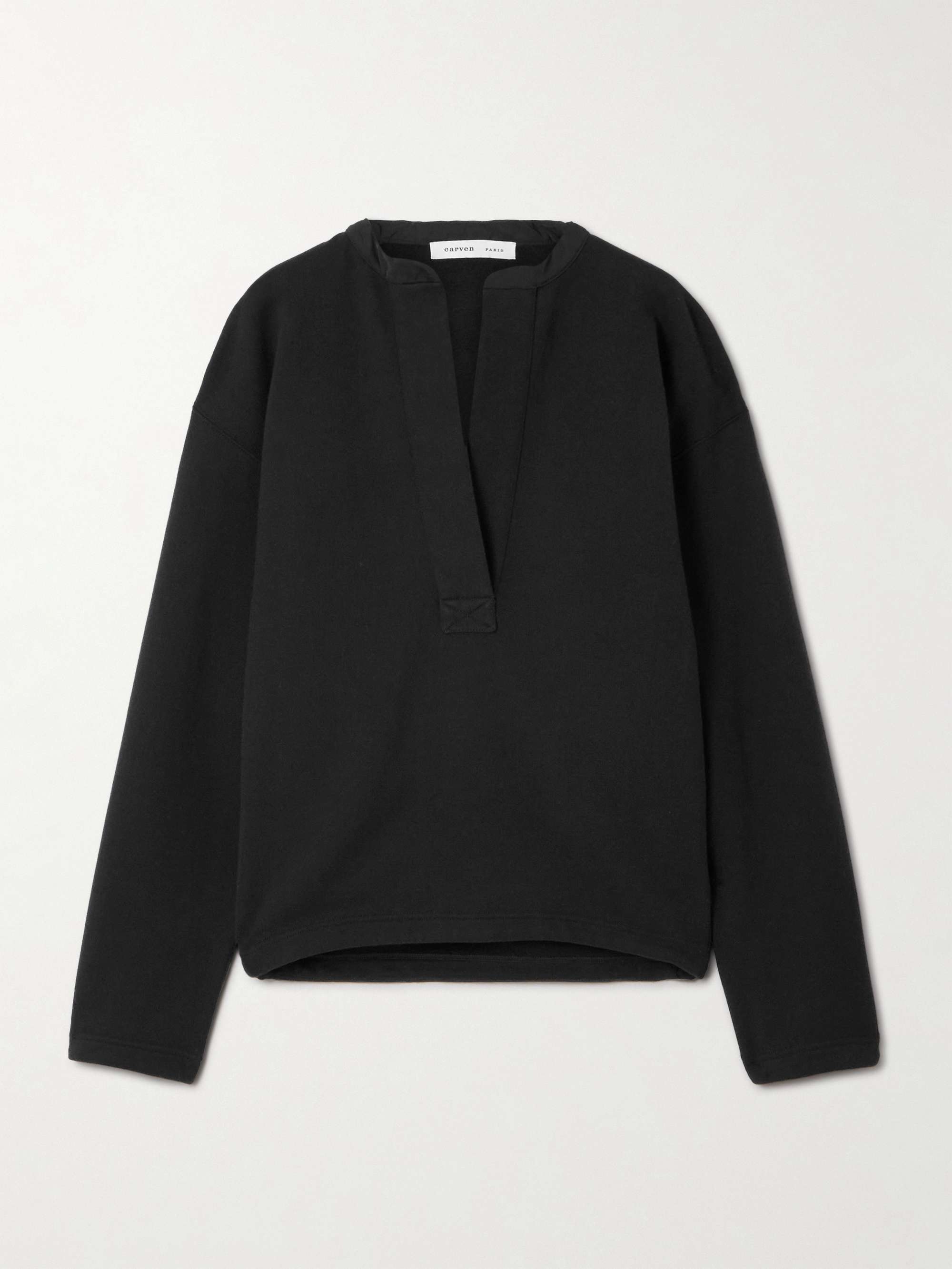 Crepe-trimmed cotton-jersey sweatshirt hero visual