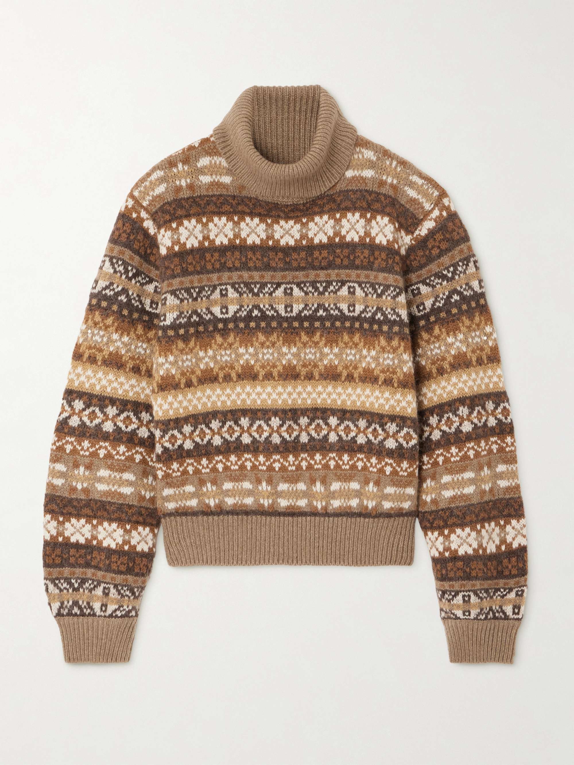 Scopello striped cashmere, alpaca and wool-blend jacquard turtleneck sweater hero visual