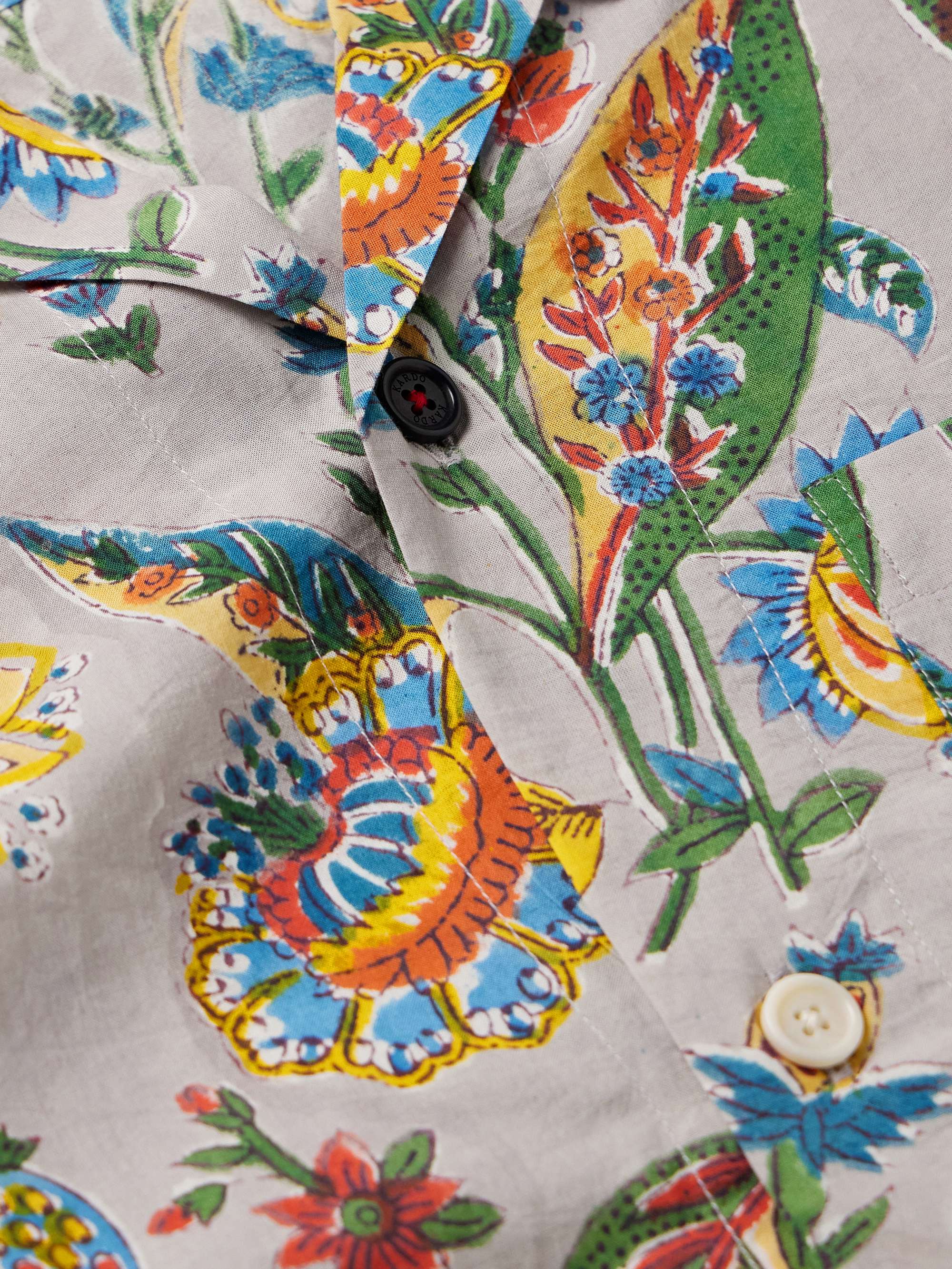 Ronen Convertible-Collar Printed Cotton Shirt view