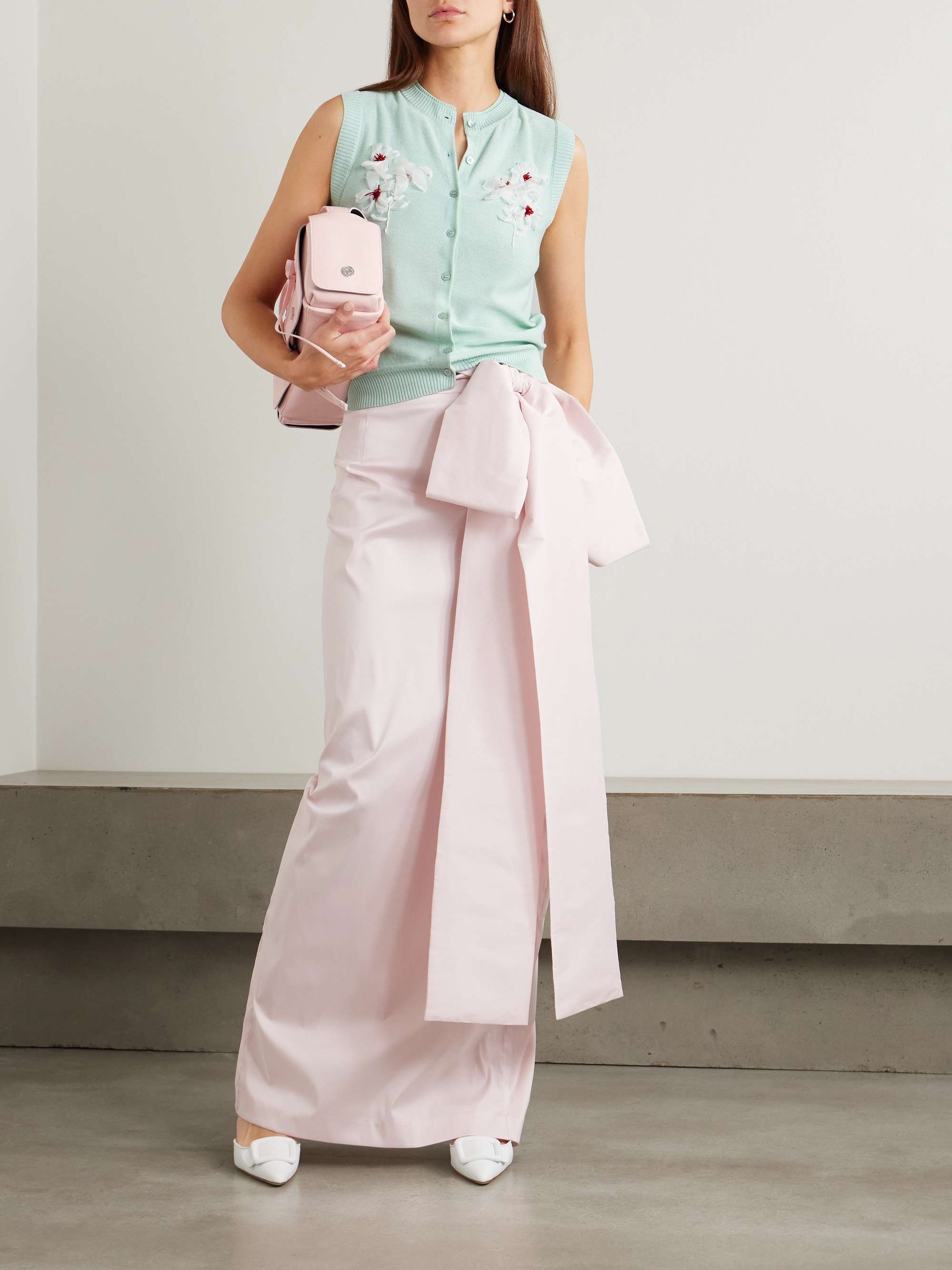Embellished silk and cashmere-blend vest view