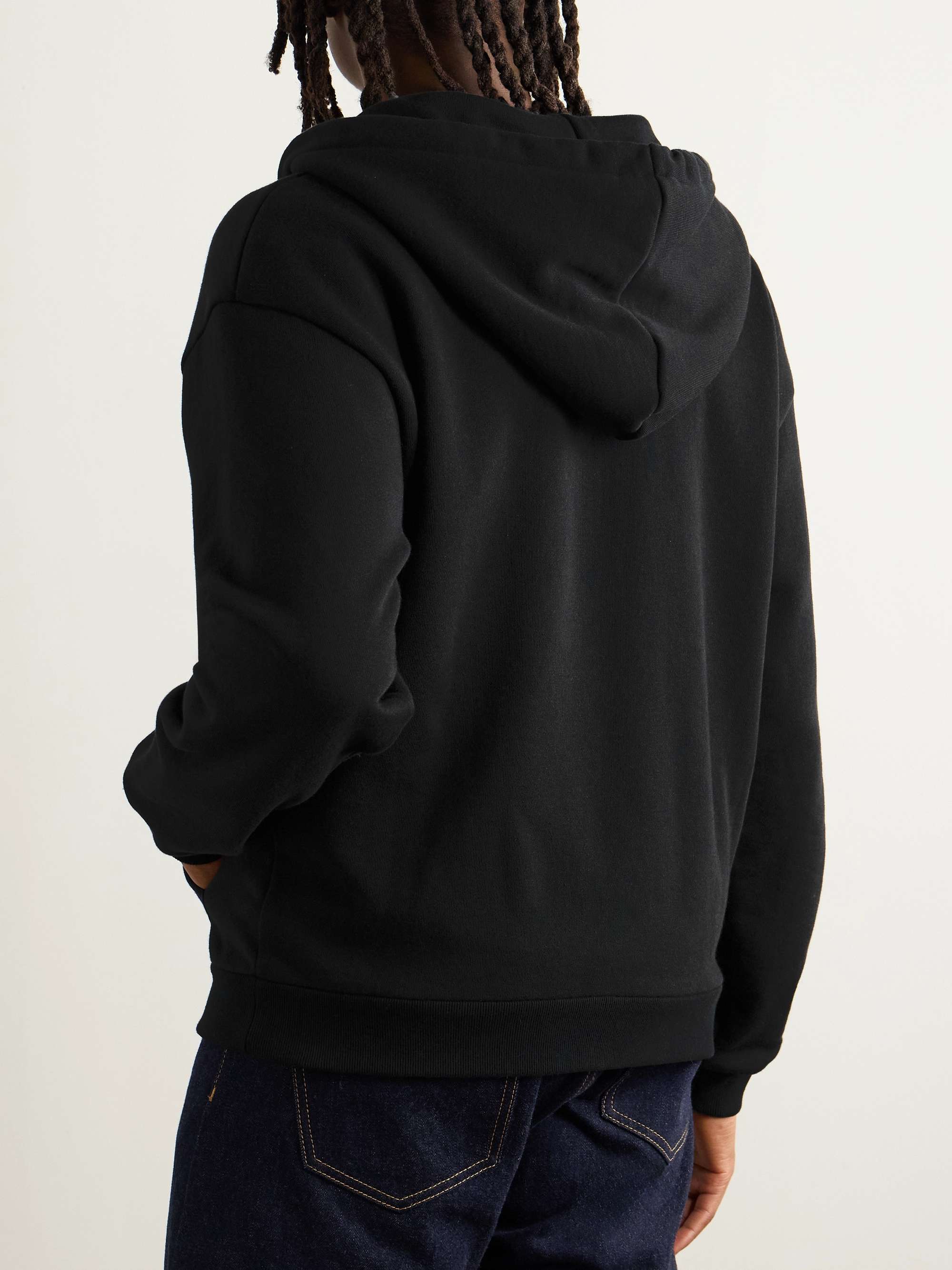 Logo-Embroidered Cotton and Cashmere-Blend Zip-Up Hoodie view