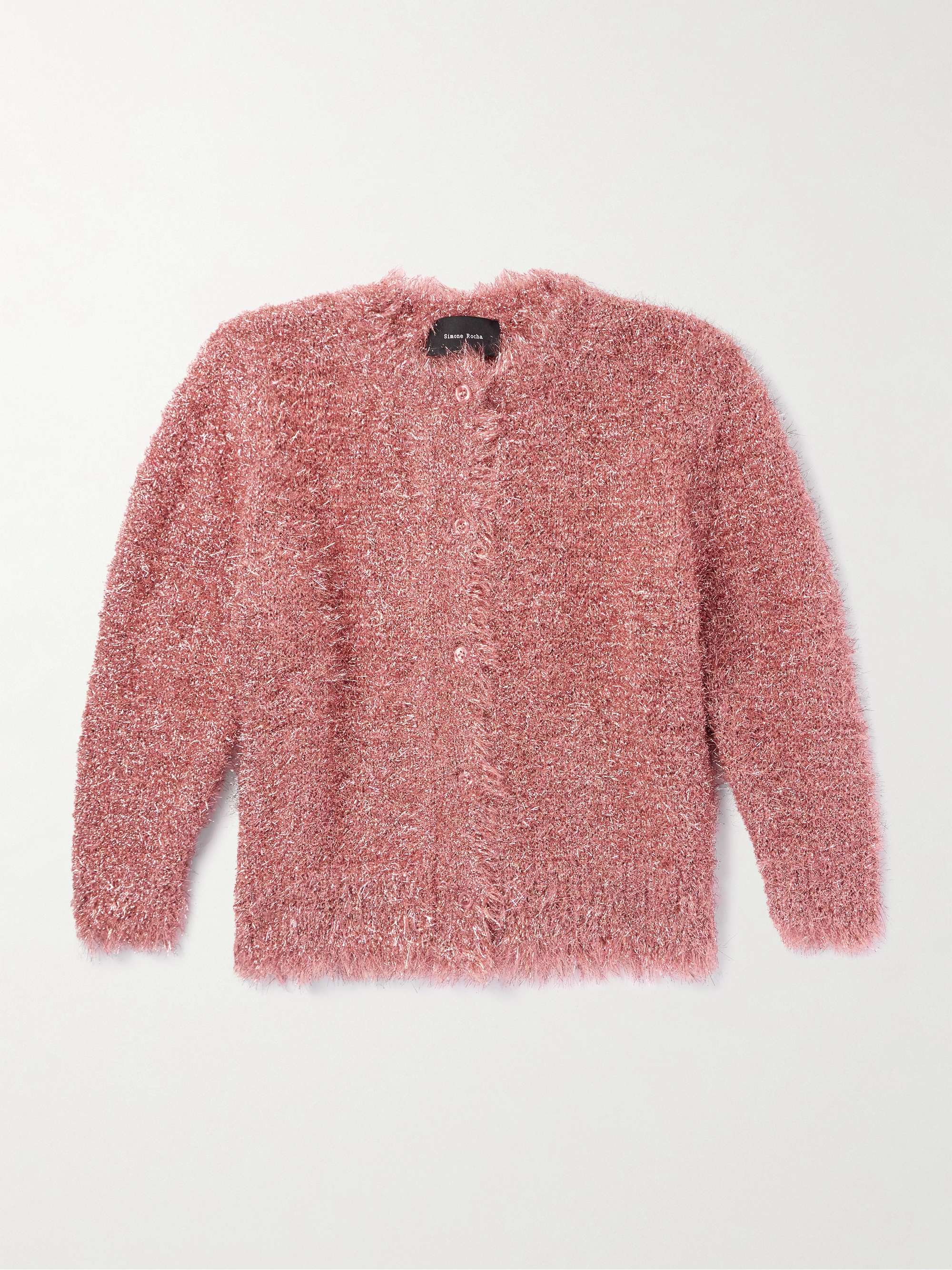 Tinsel Metallic Textured-Knit Cardigan hero visual