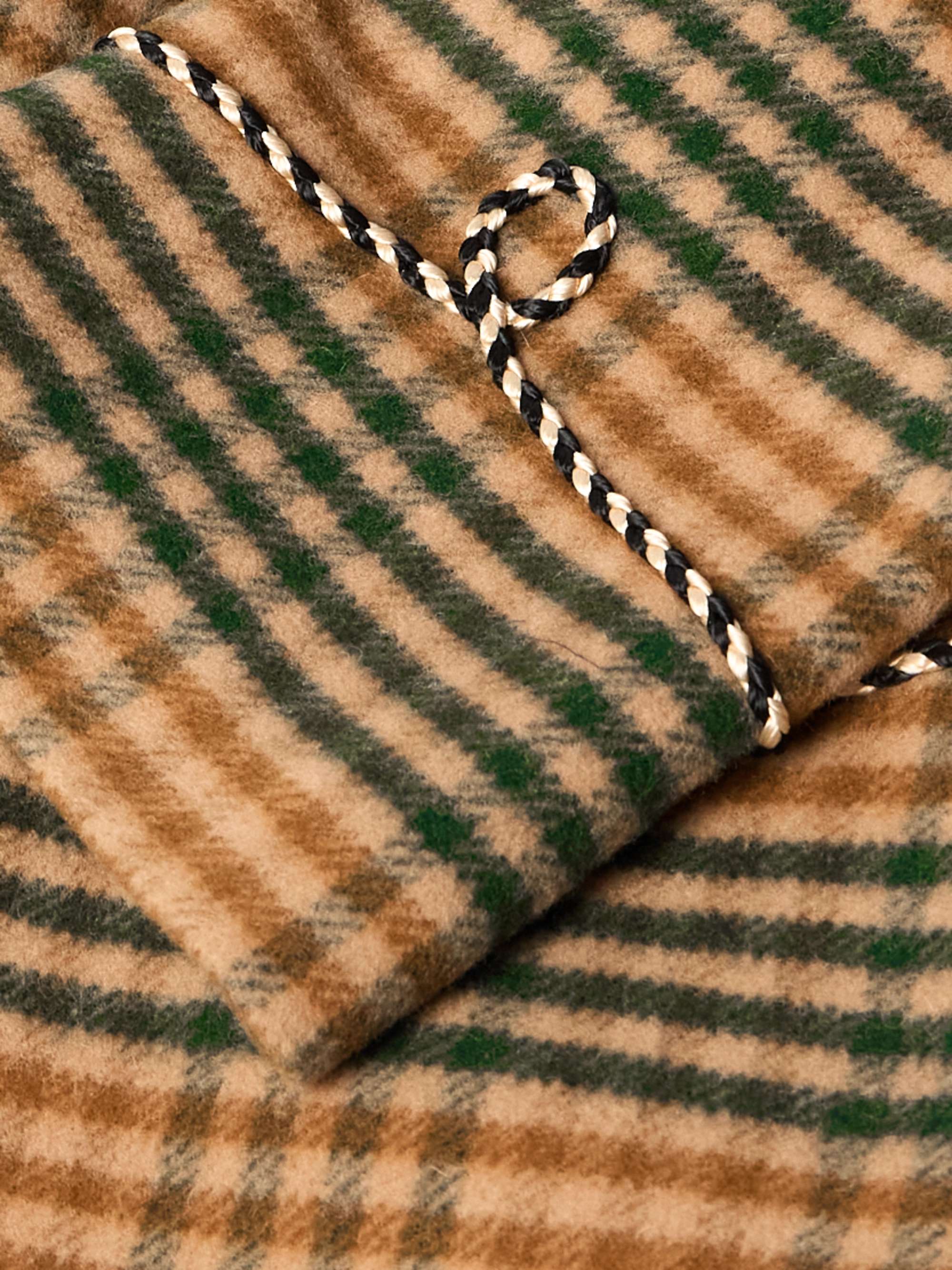Double-Breasted Checked Wool Coat view