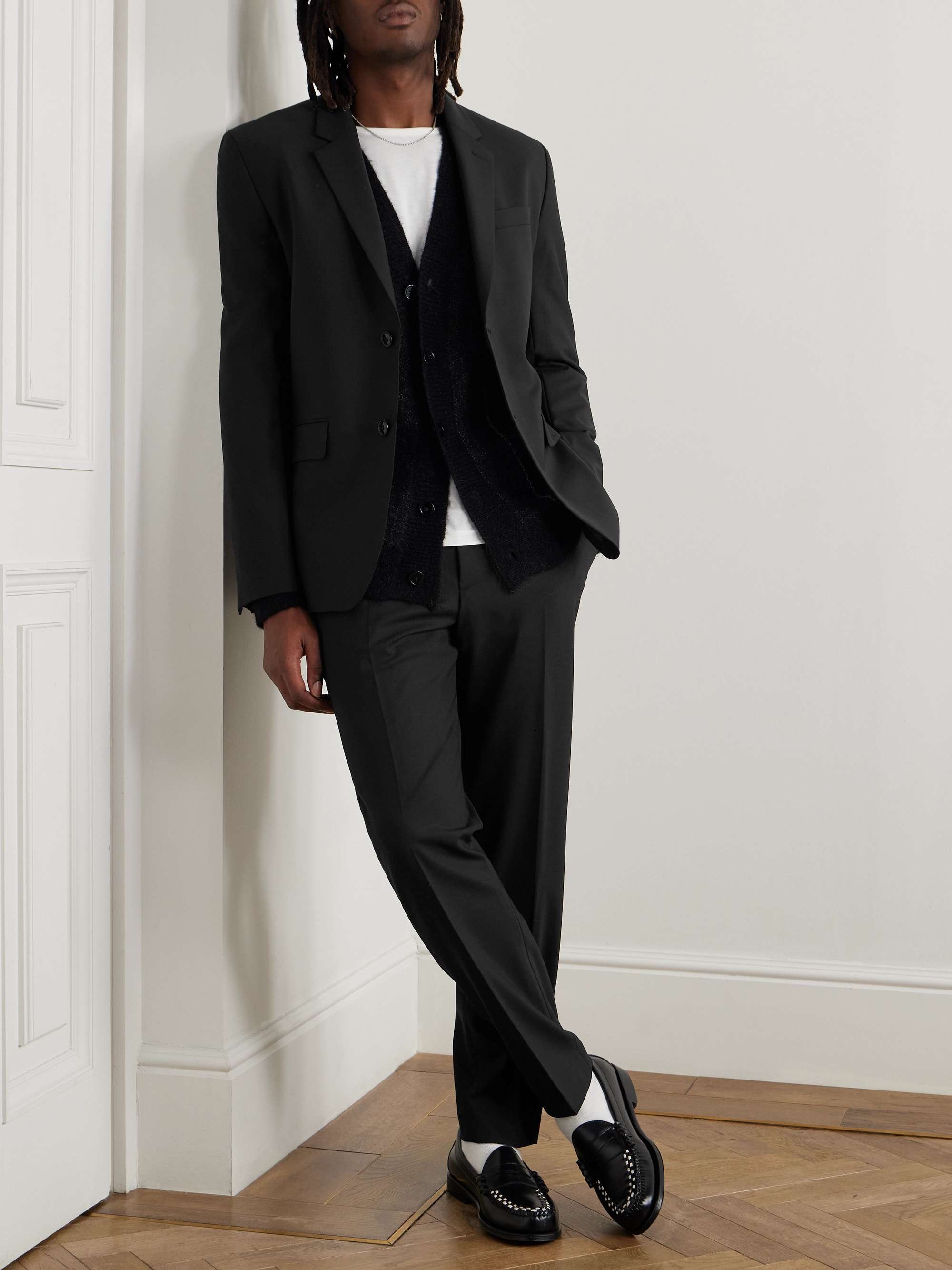 Billie 1088 Straight-Leg Recycled Grain De Poudre Suit Trousers view