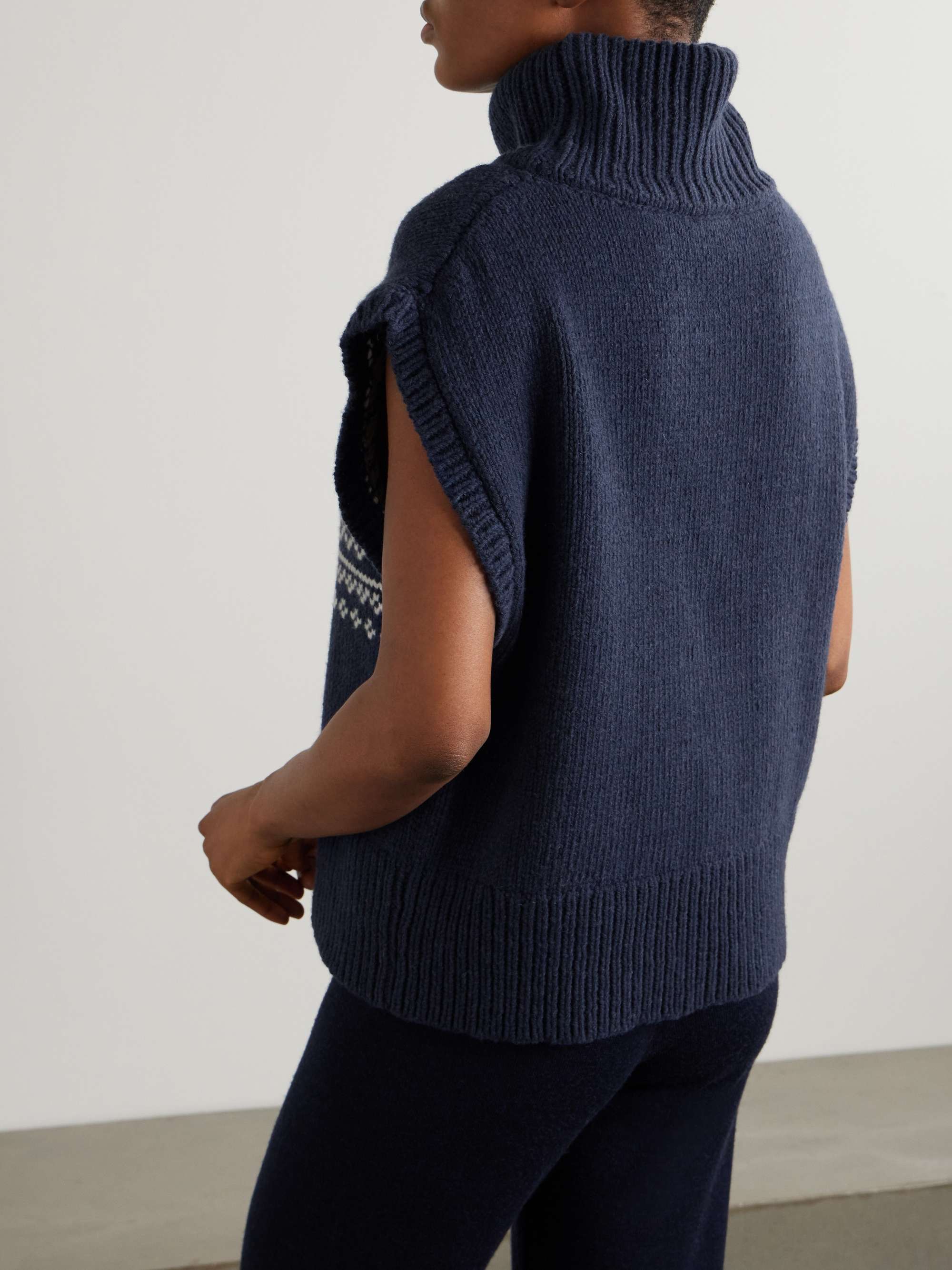 Setesdal merino wool and cashmere-blend turtleneck vest view
