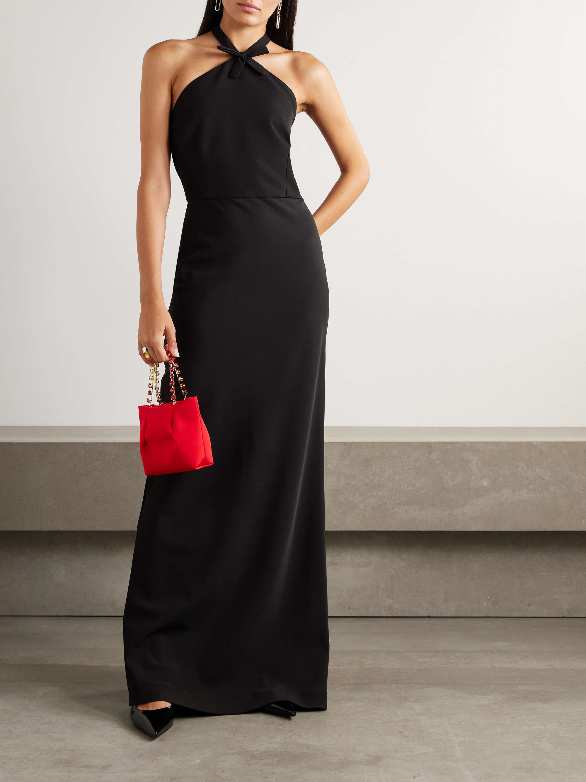 Jolene halterneck crepe maxi dress view