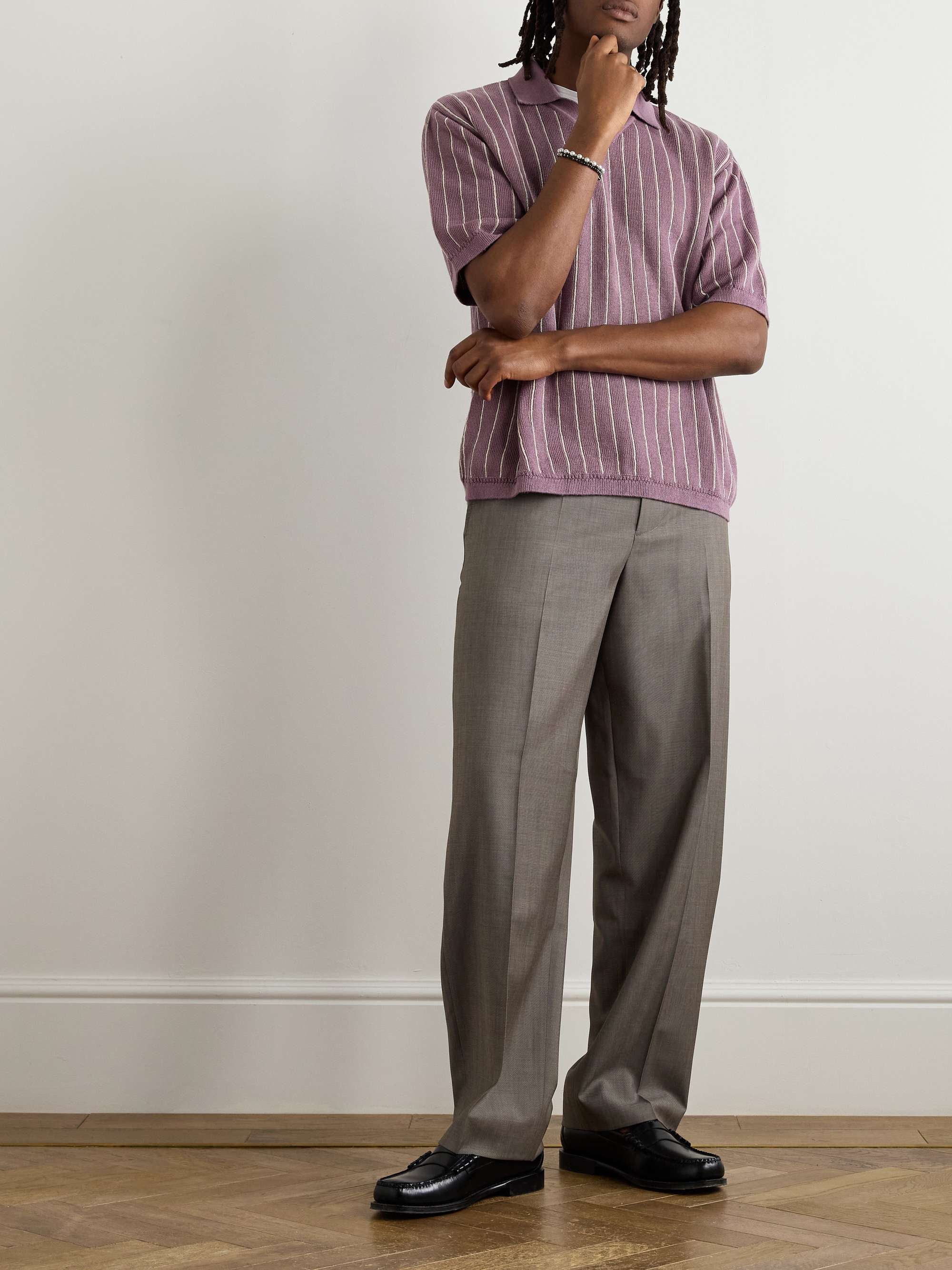 Mahua Striped Linen and Cotton-Blend Polo Shirt view
