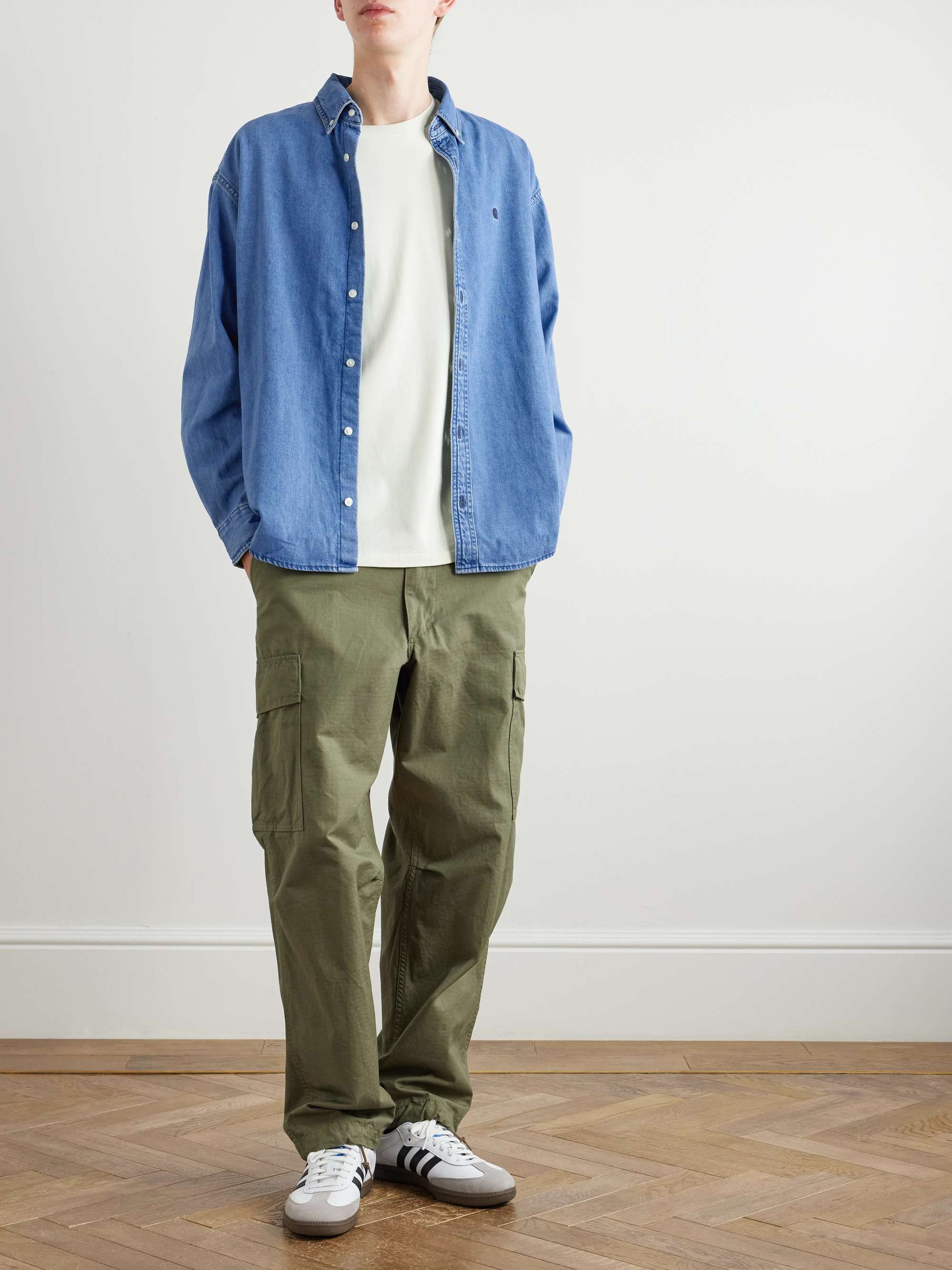Lucas Logo-Embroidered Denim Shirt view