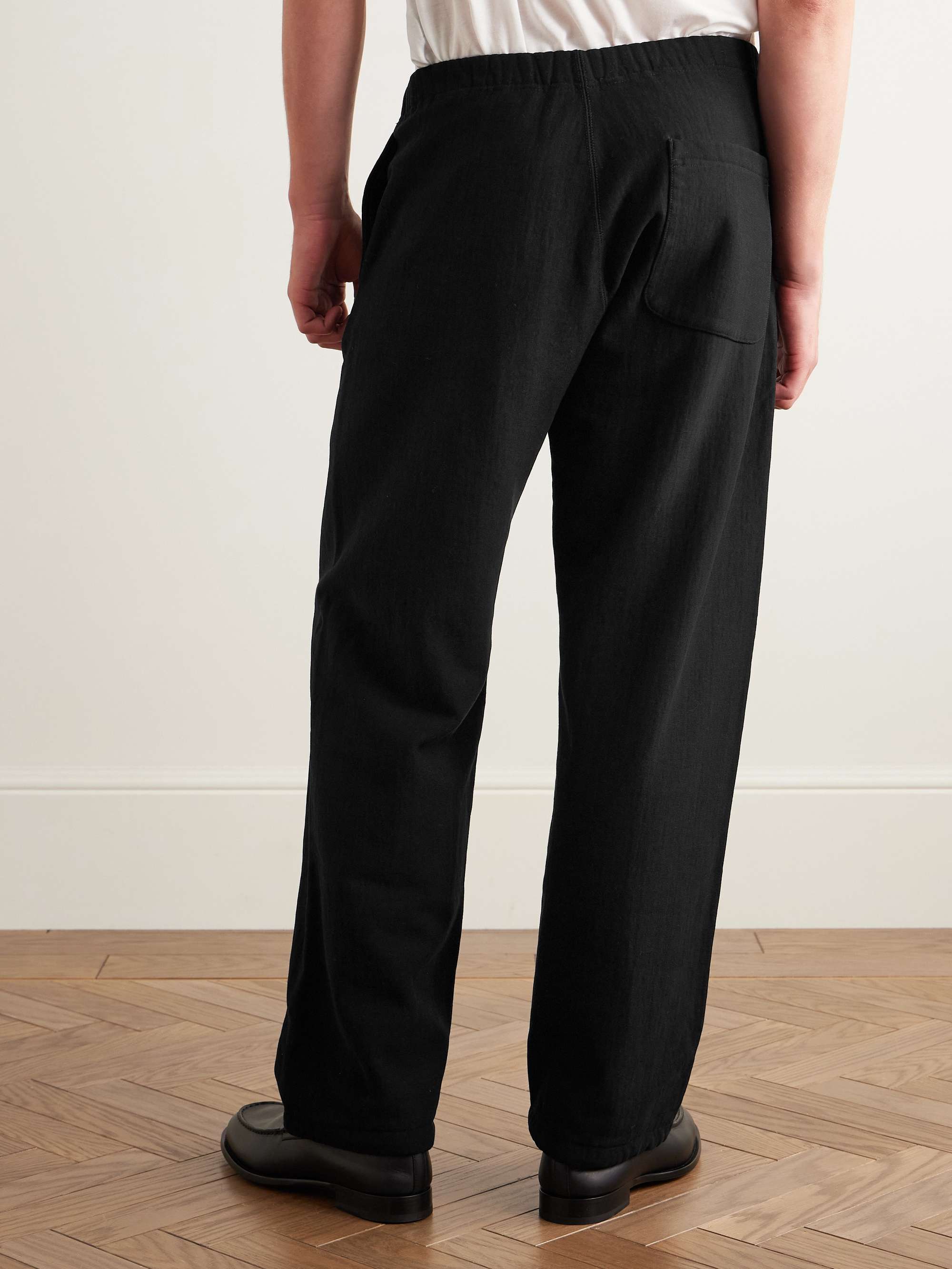 Straight-Leg Cotton-Jersey Trousers view