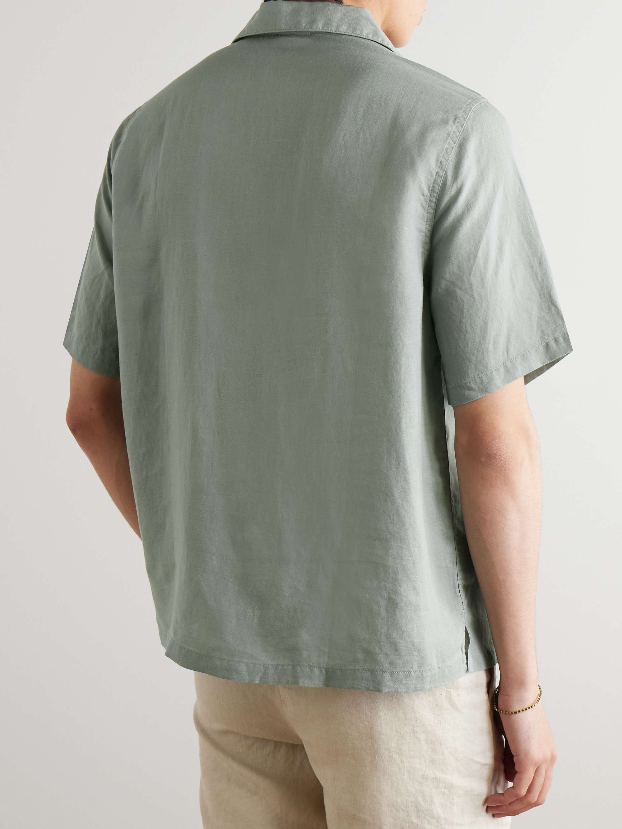 Air Convertible-Collar Linen and TENCEL™ Lyocell-Blend Shirt view