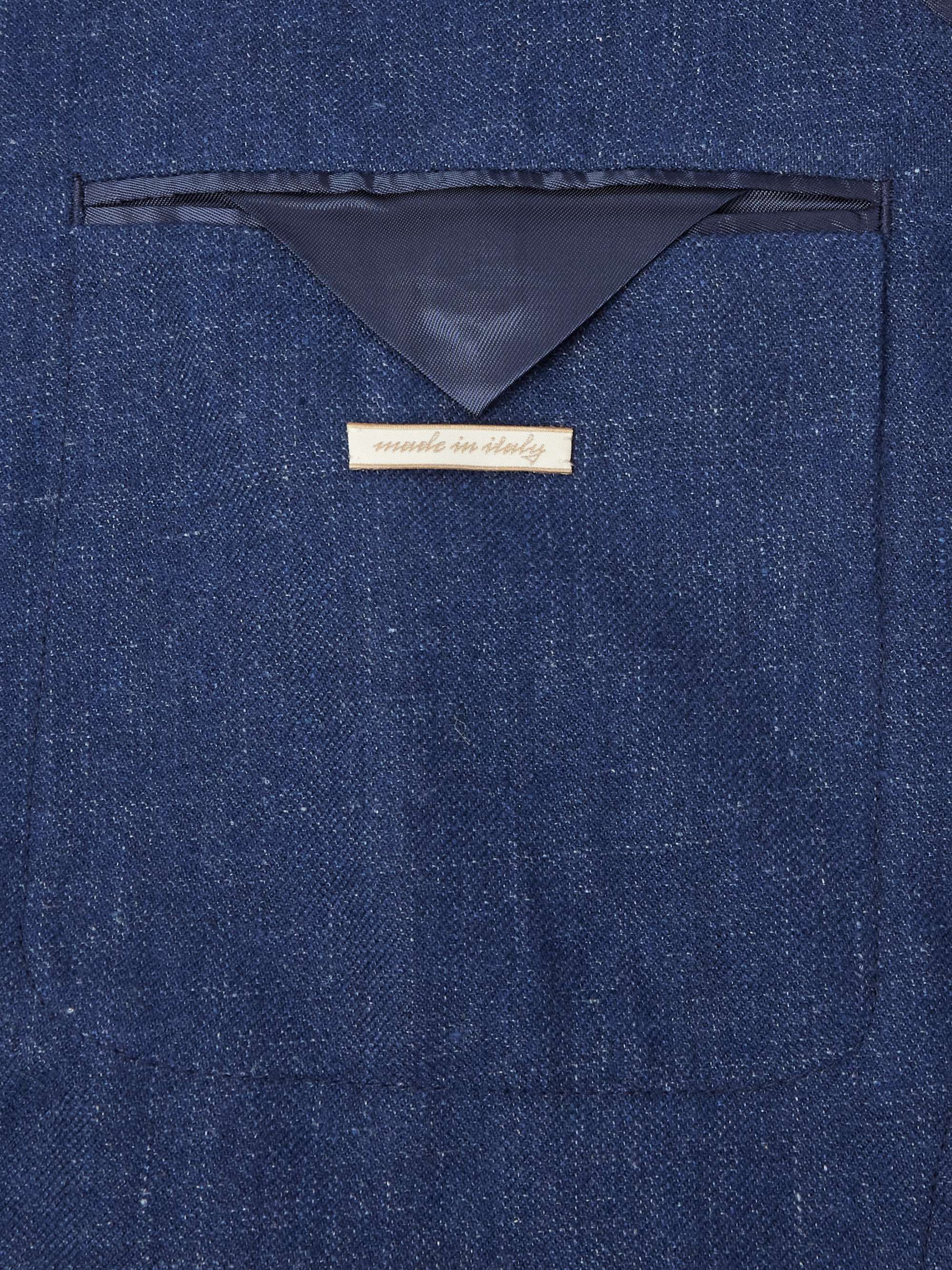 Double-Breasted Linen, Virgin Wool, Silk and Cashmere-Blend Blazer view
