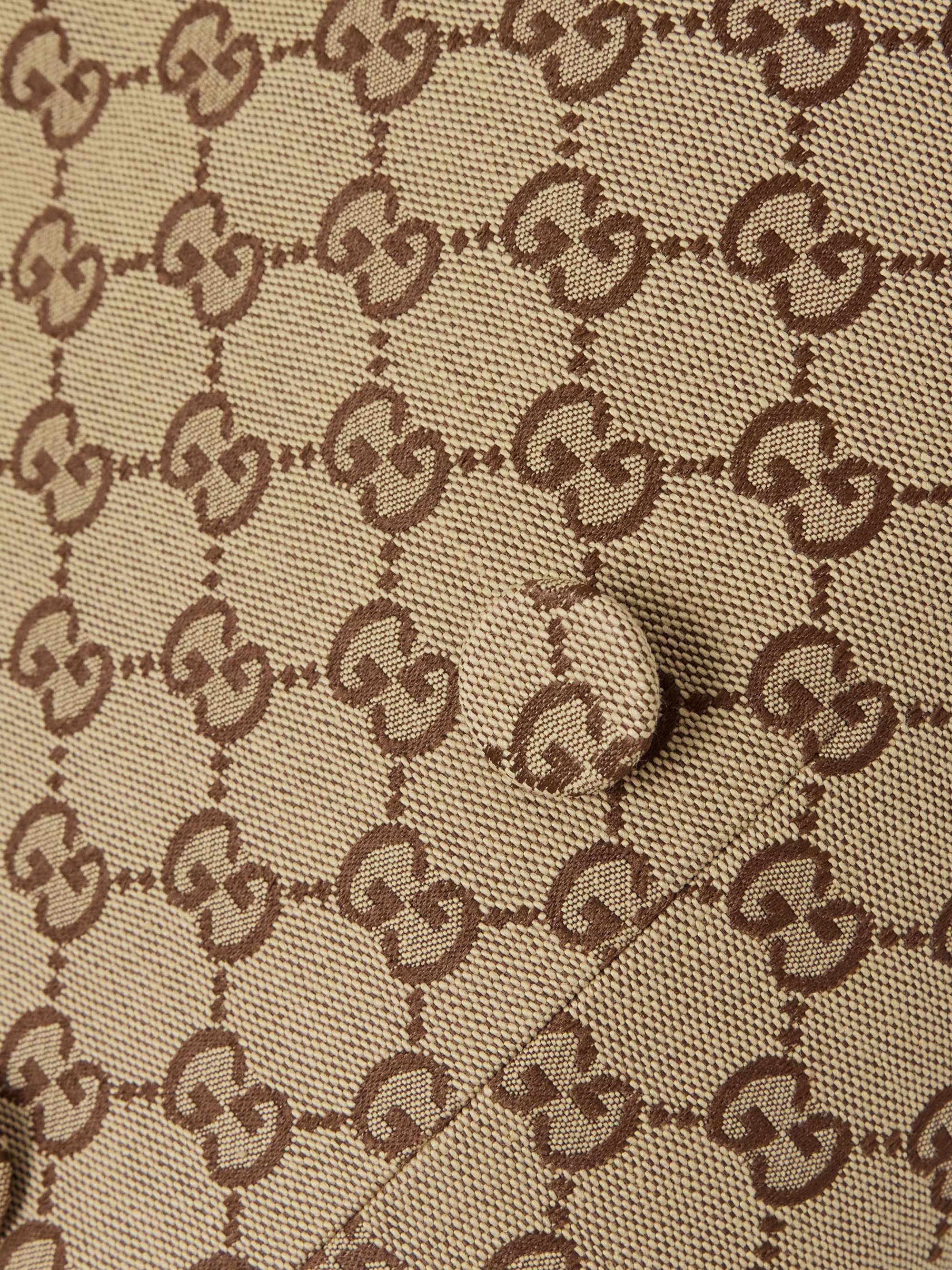 Double-breasted cotton-blend canvas-jacquard blazer view