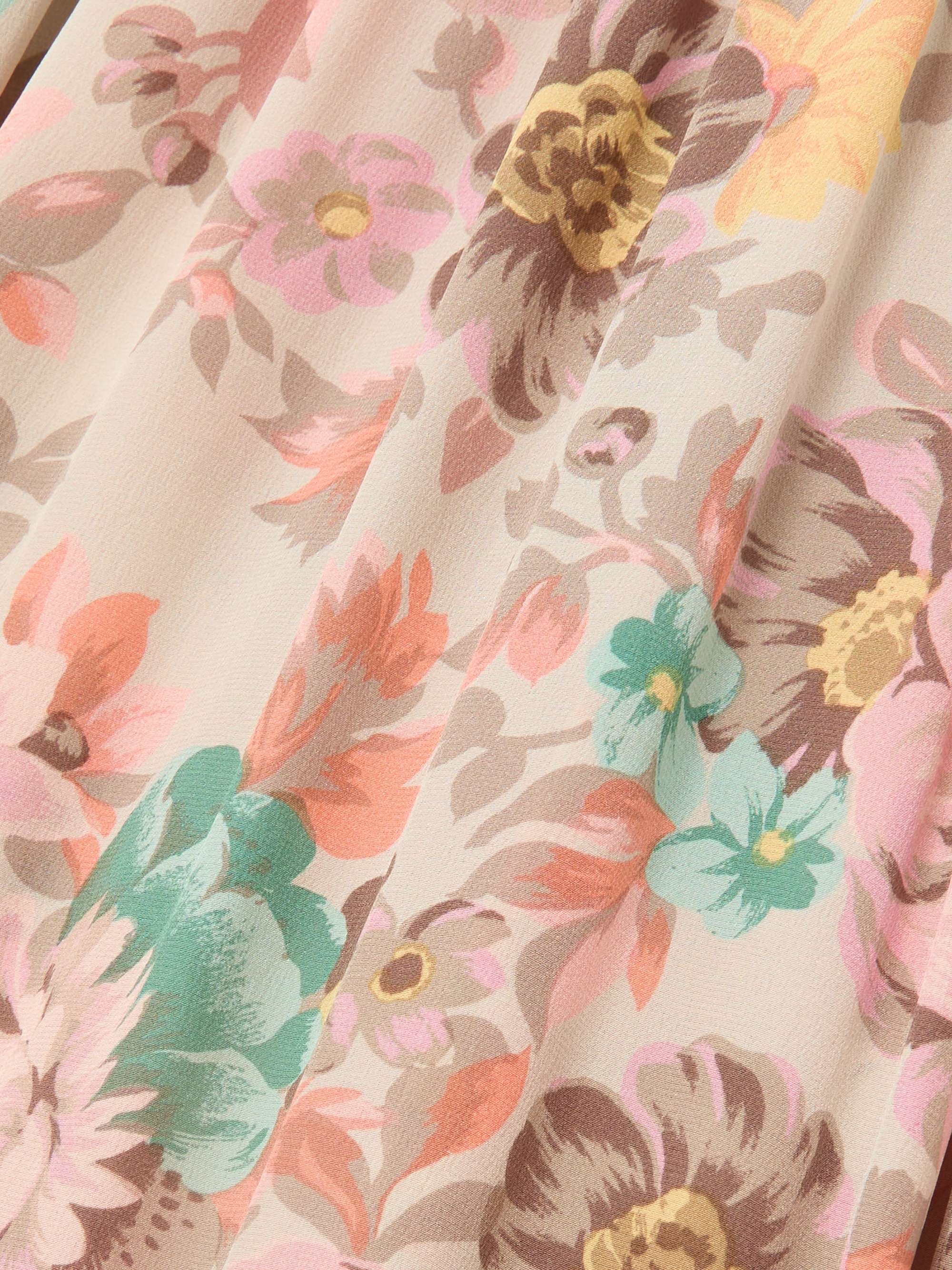 Ruffled floral-print silk crepe de chine mini dress view