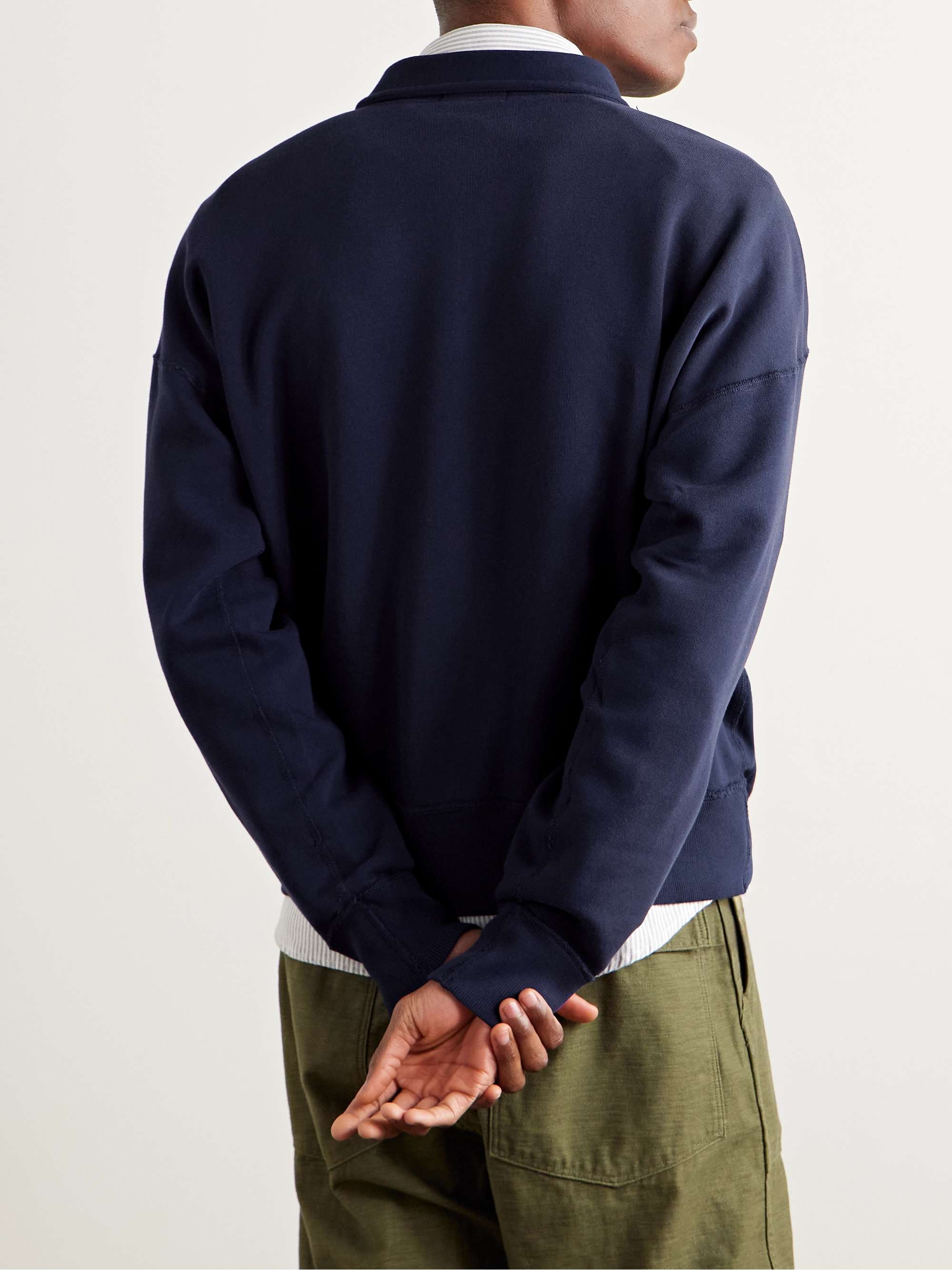 Logo-Print Cotton-Blend Jersey Half-Zip Sweatshirt view