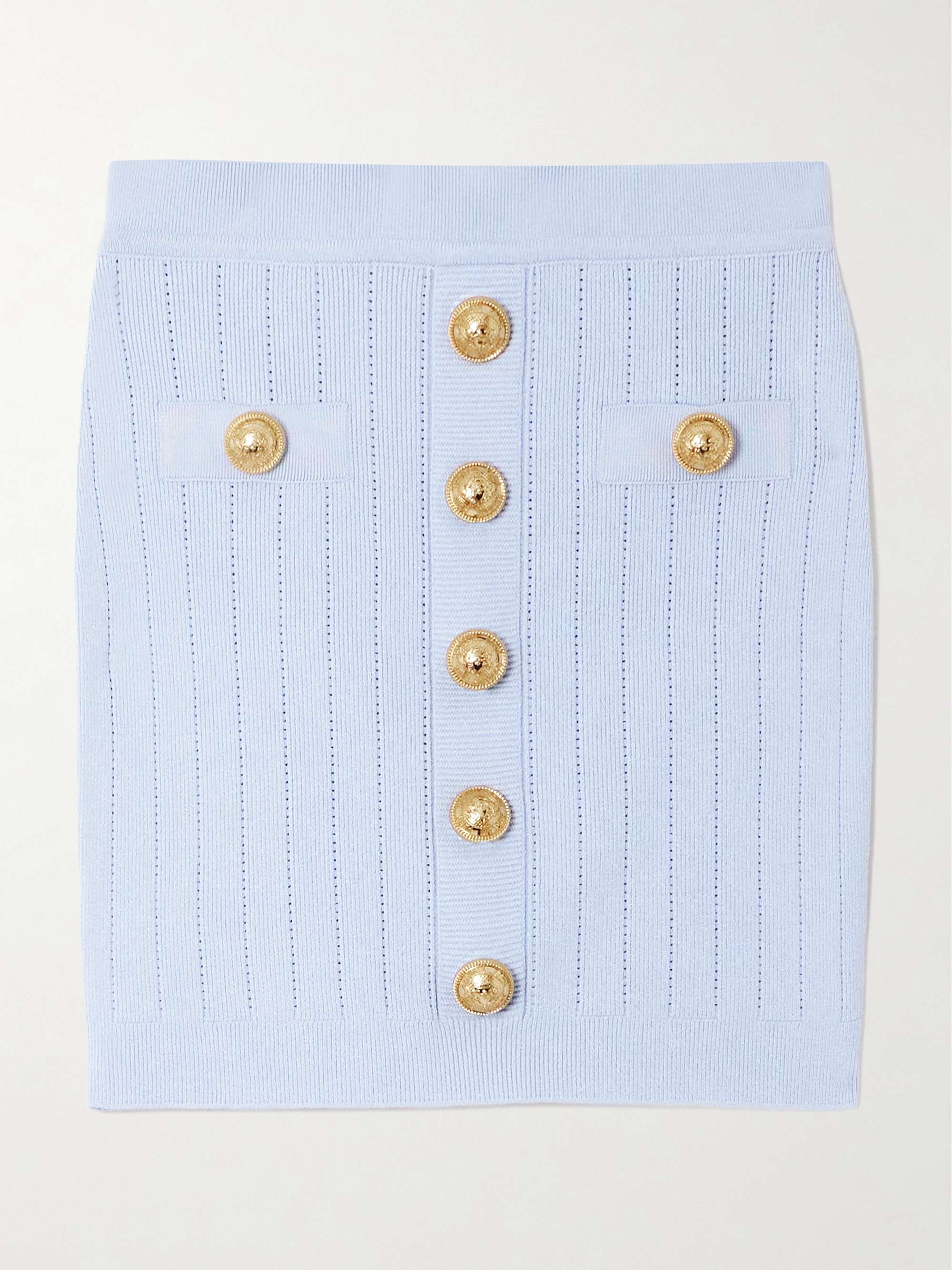 Button-embellished ribbed-knit mini skirt hero visual