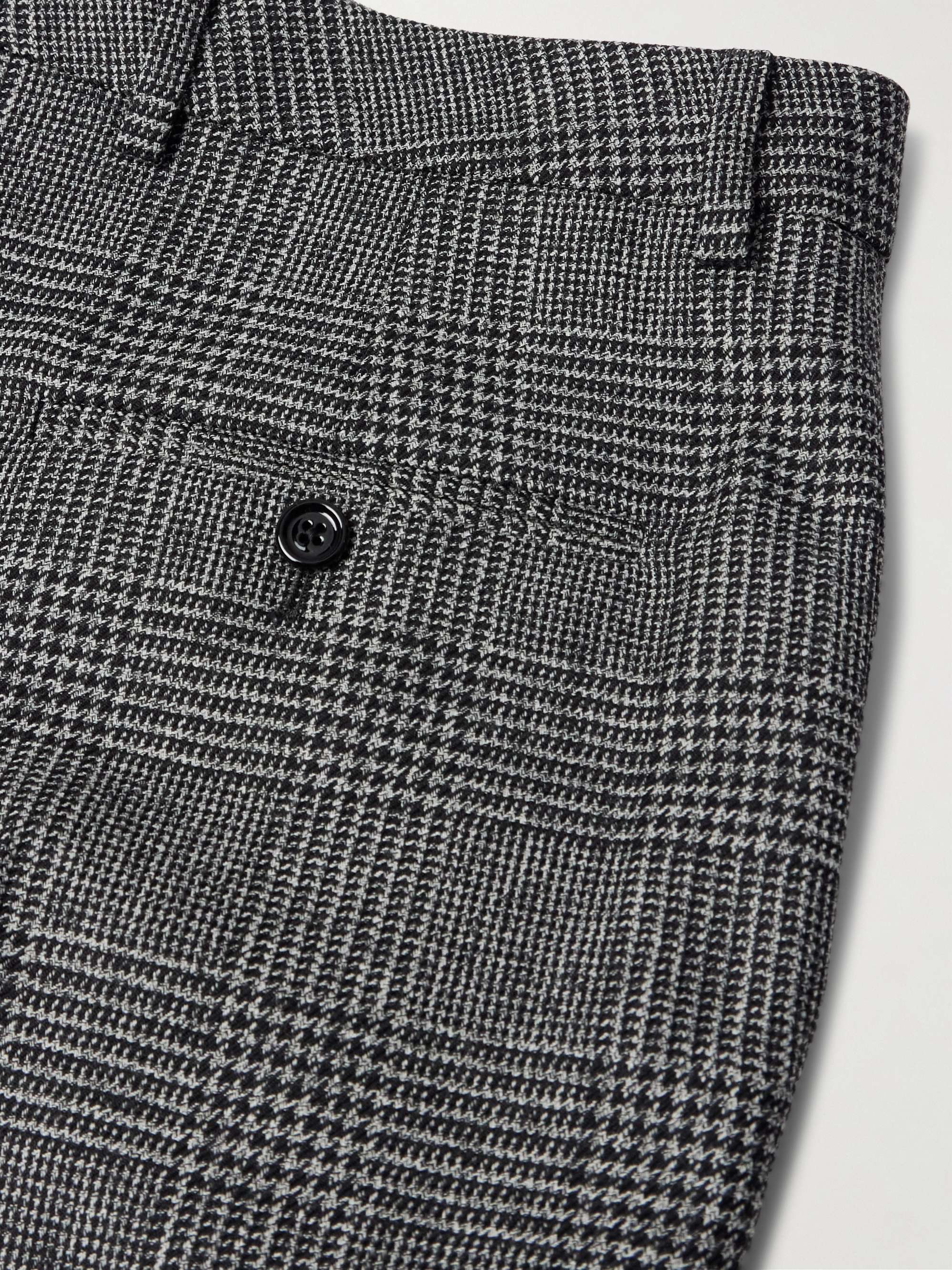 Straight-Leg Prince of Wales Wool Trousers view