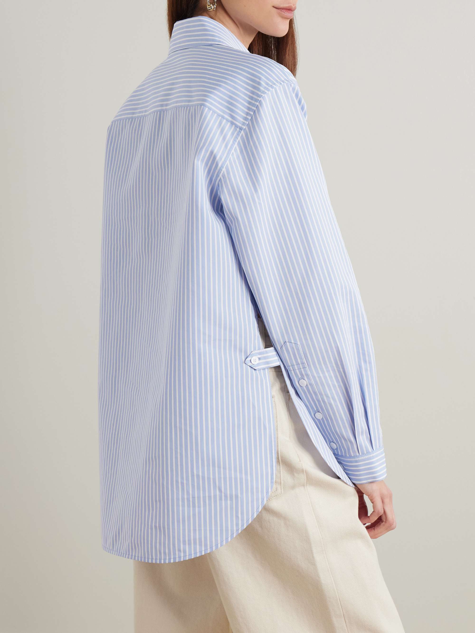 Hunter striped cotton and silk-blend poplin shirt view