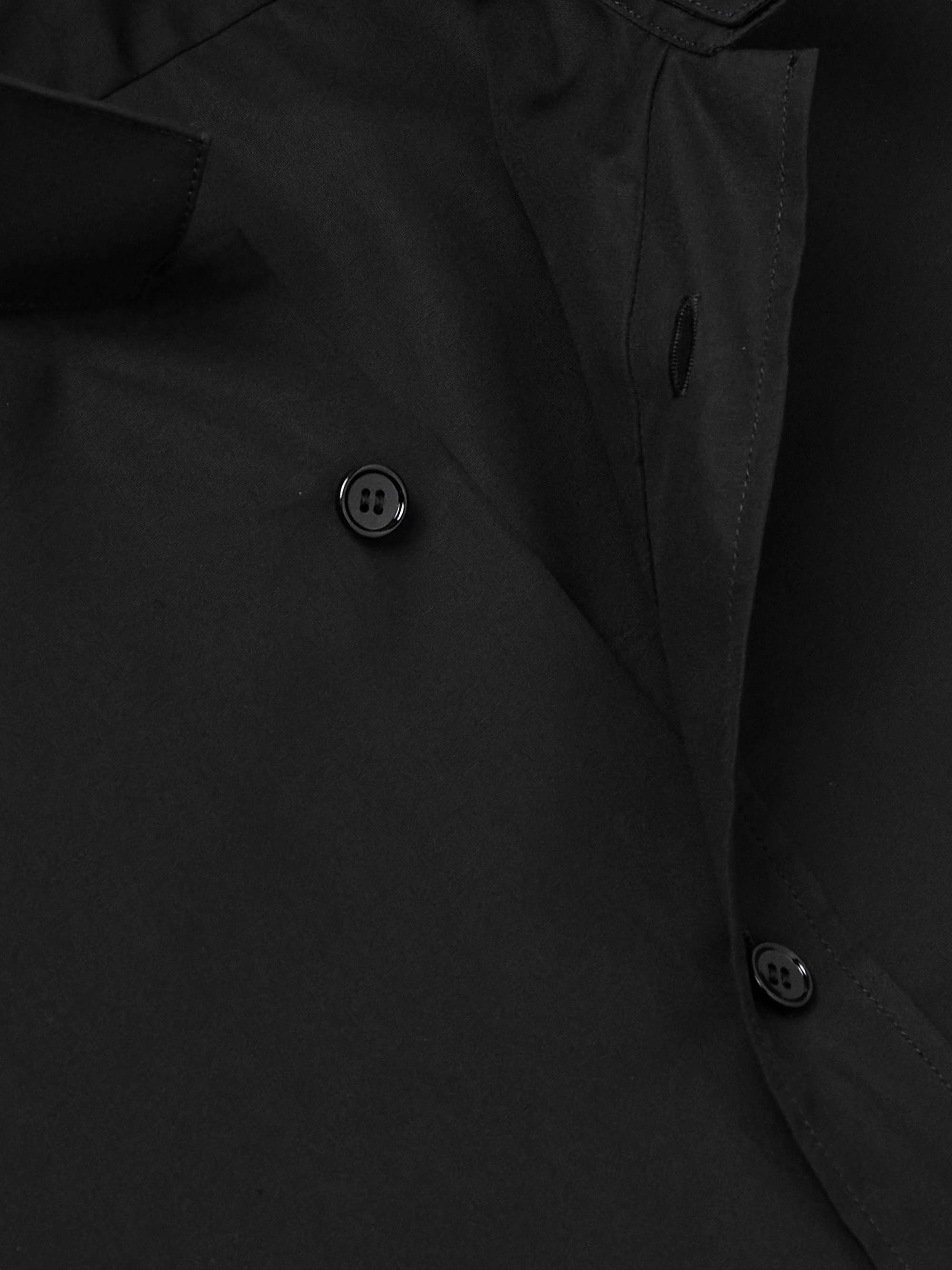 Slim-Fit Mandarin-Collar Logo-Embroidered Cotton-Poplin Shirt view