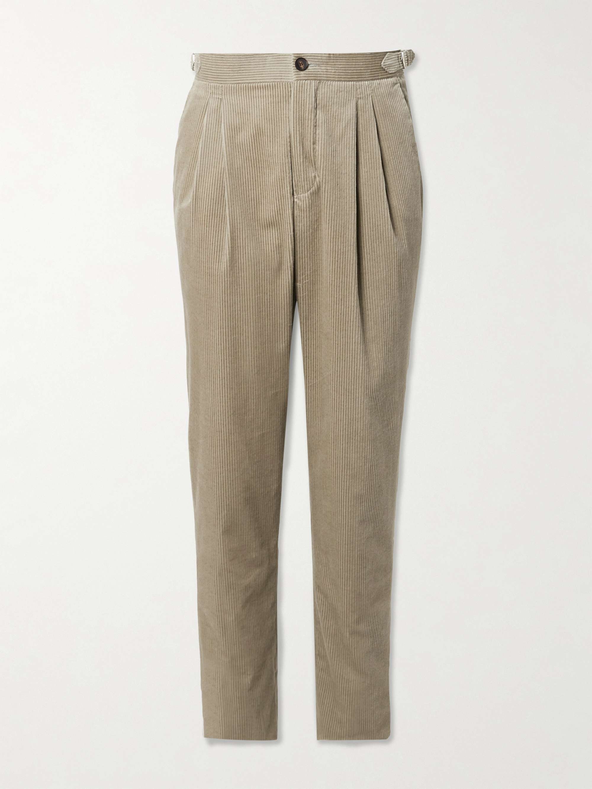 Slim-Fit Straight-Leg Cotton and Cashmere-Blend Corduroy Tuxedo Trousers hero visual