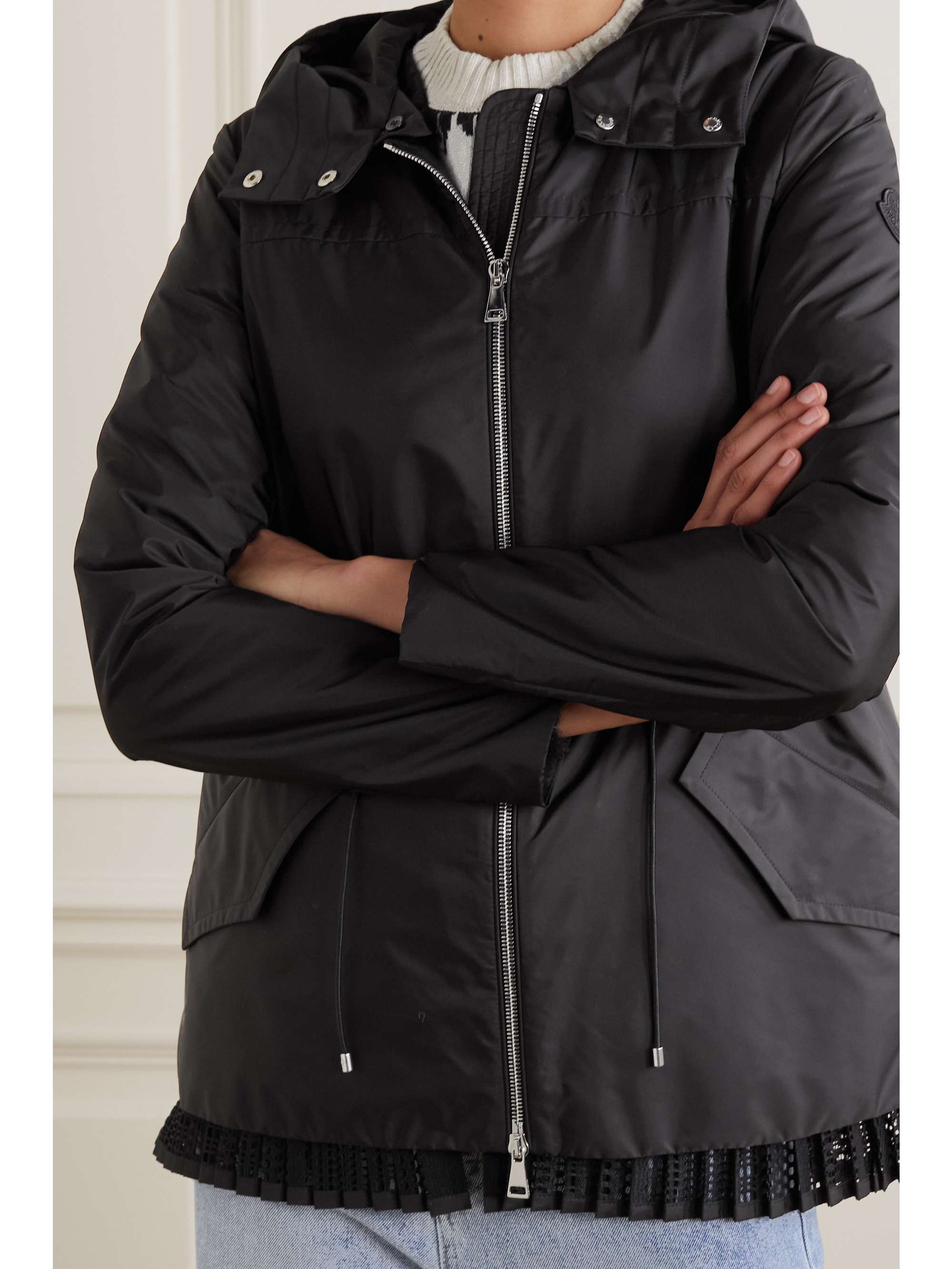 Baaba crocheted lace-trimmed shell parka view