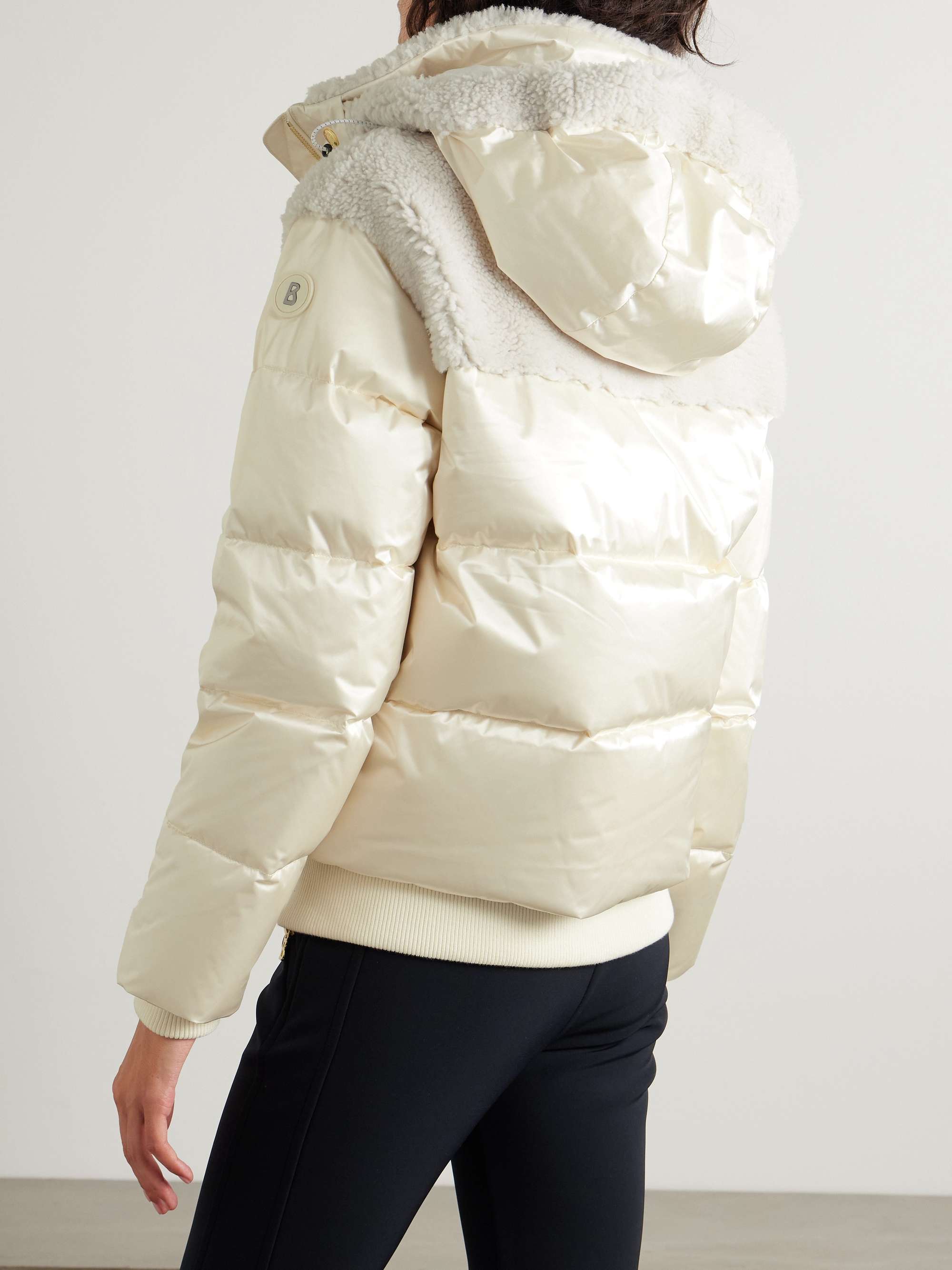 Dia hooded shearling-trimmed quilted down ski jacket view