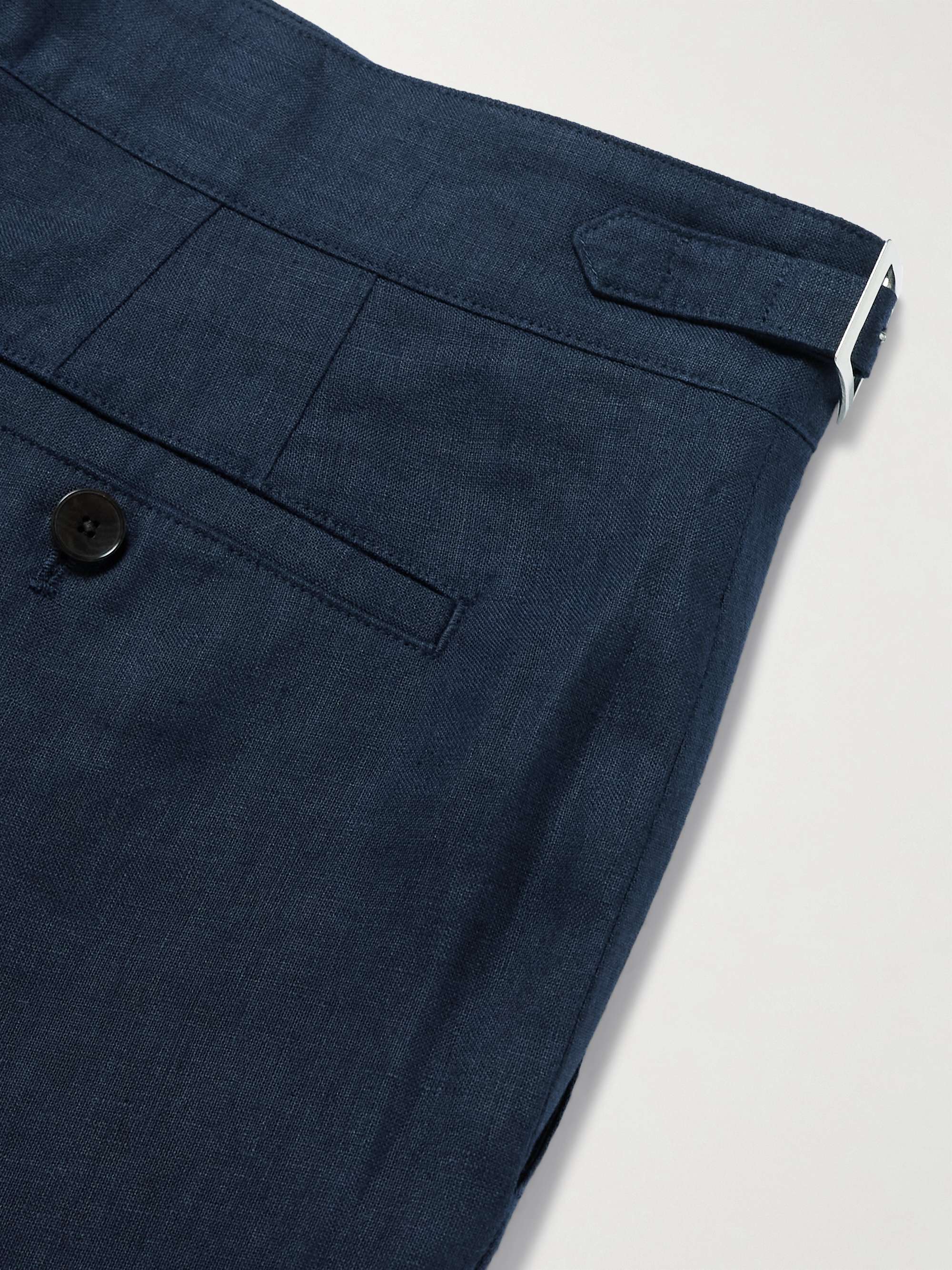 Steve Tapered Pleated Linen Trousers view