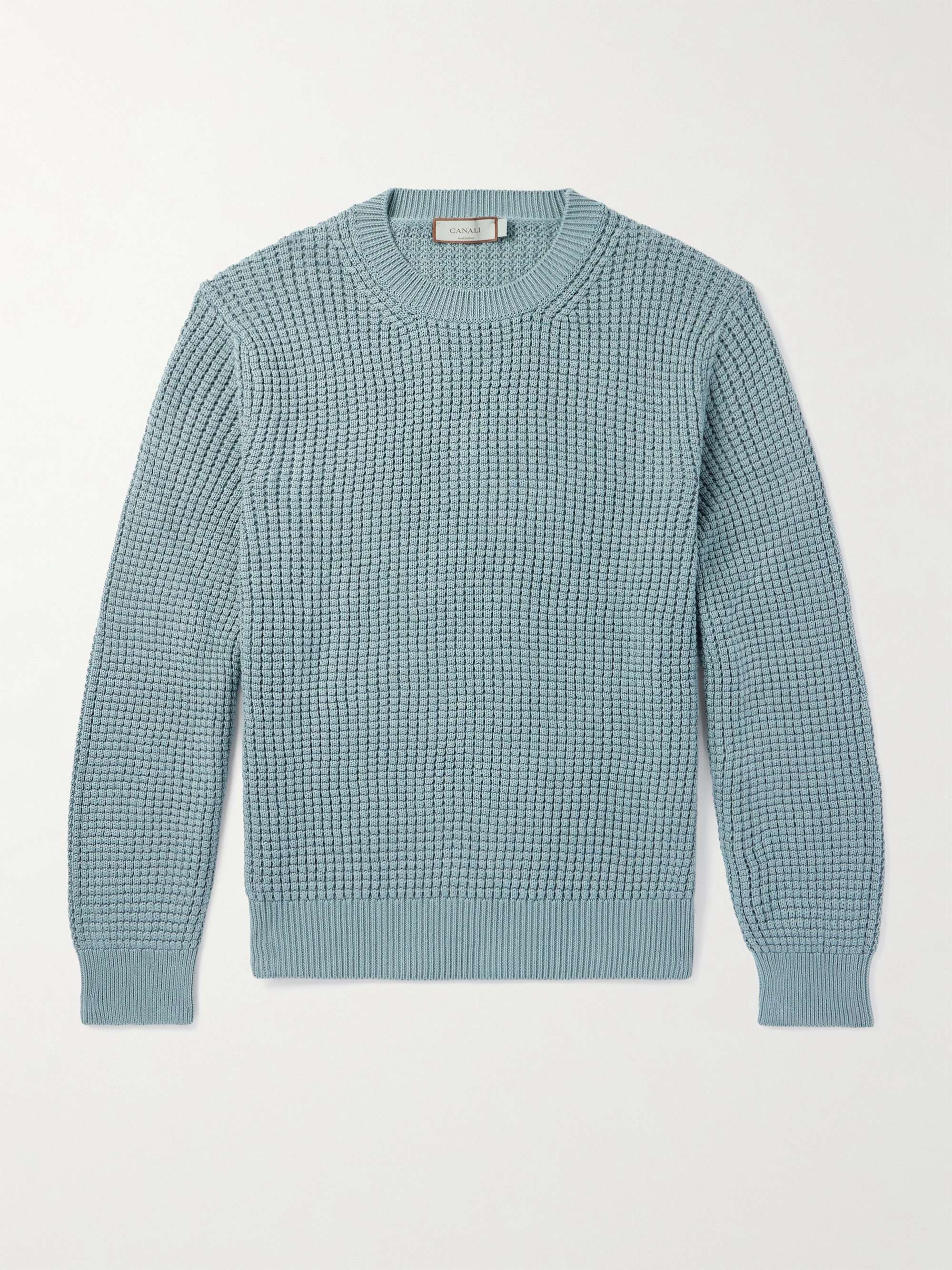 Waffle-Knit Cotton and Modal-Blend Sweater hero visual