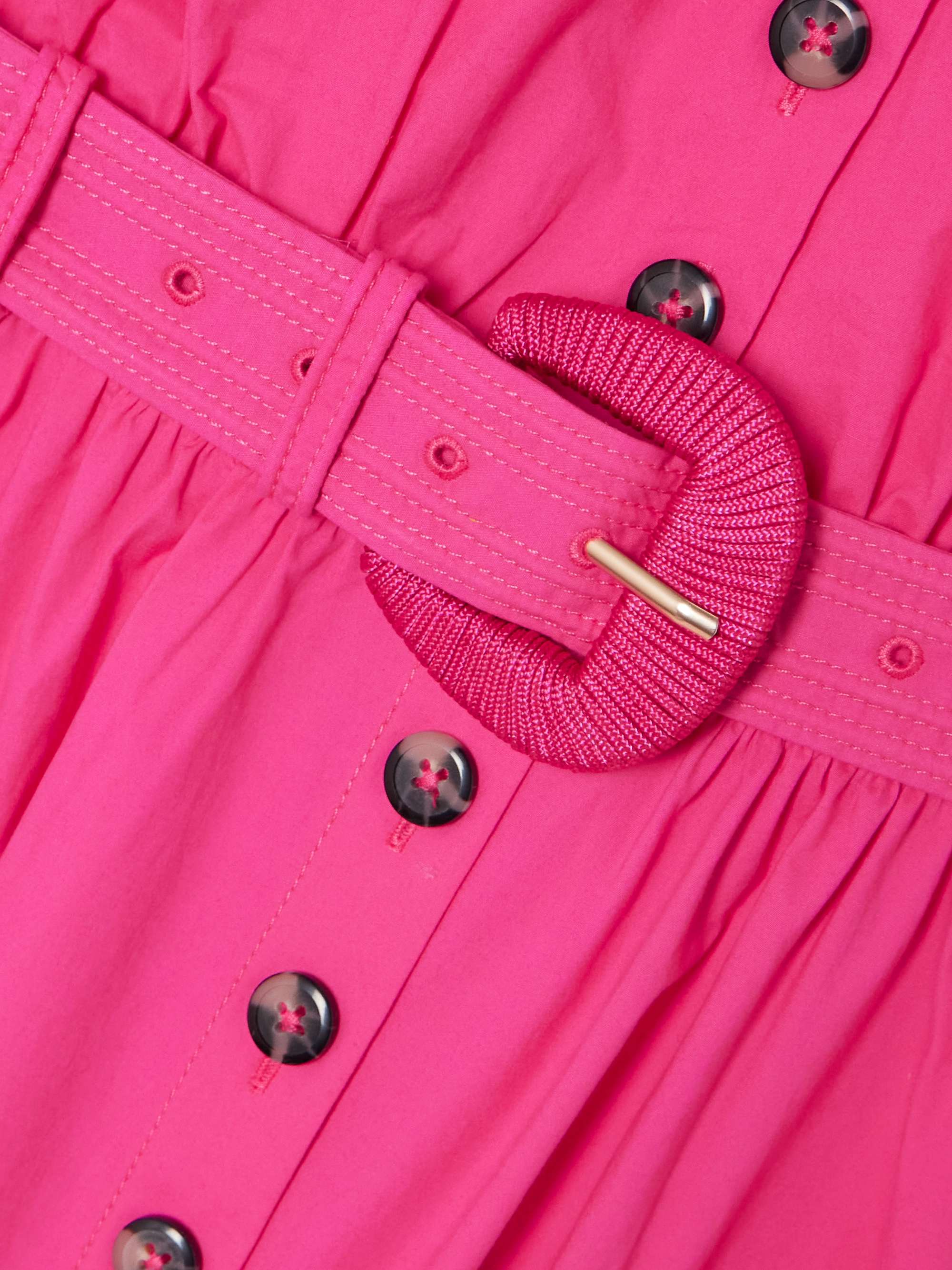 Kirat belted cotton-blend midi shirt dress view