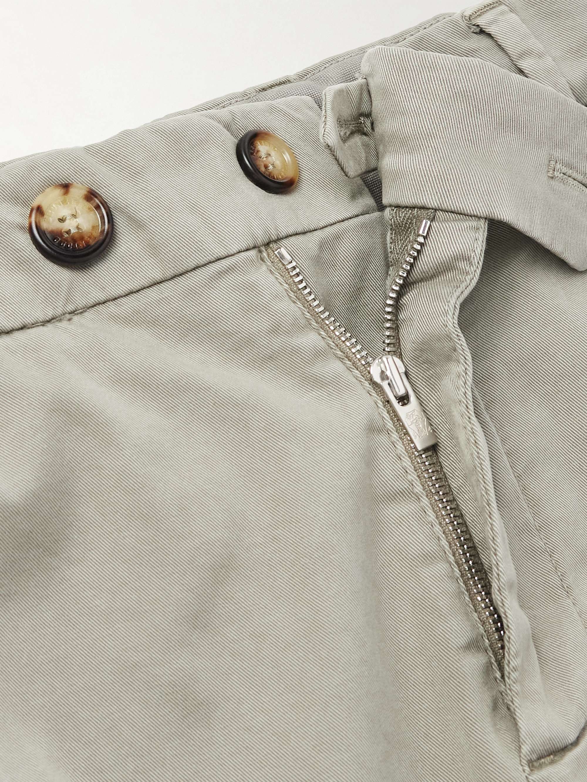 Tapered Cotton-Blend Twill Trousers view