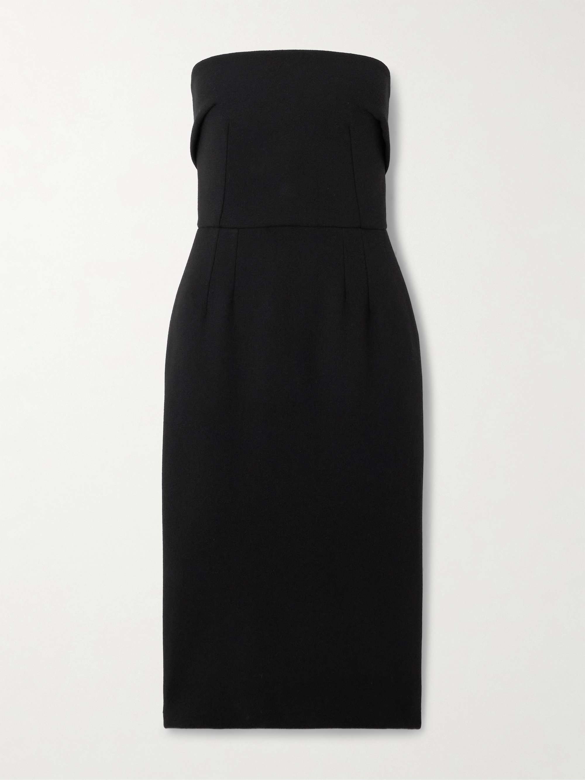 Strapless wool-crepe midi dress hero visual
