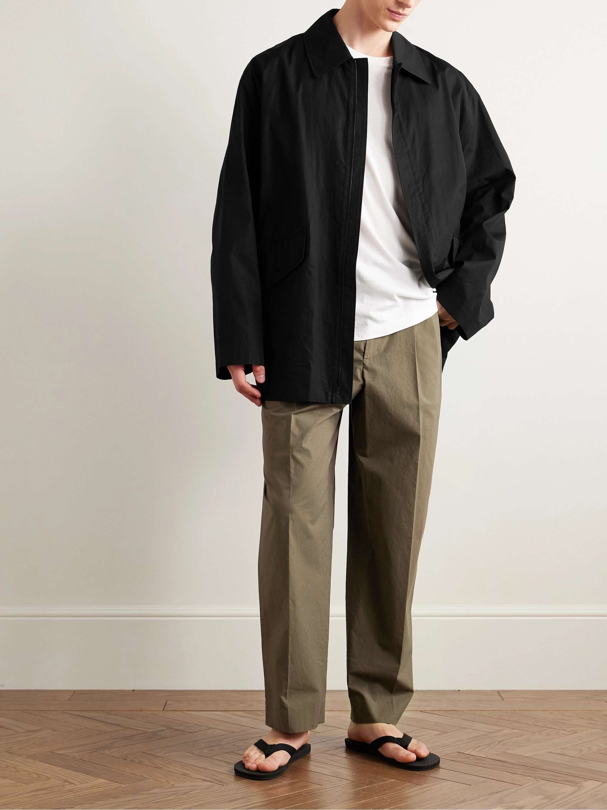 Silas Tapered Pleated Cotton Trousers view