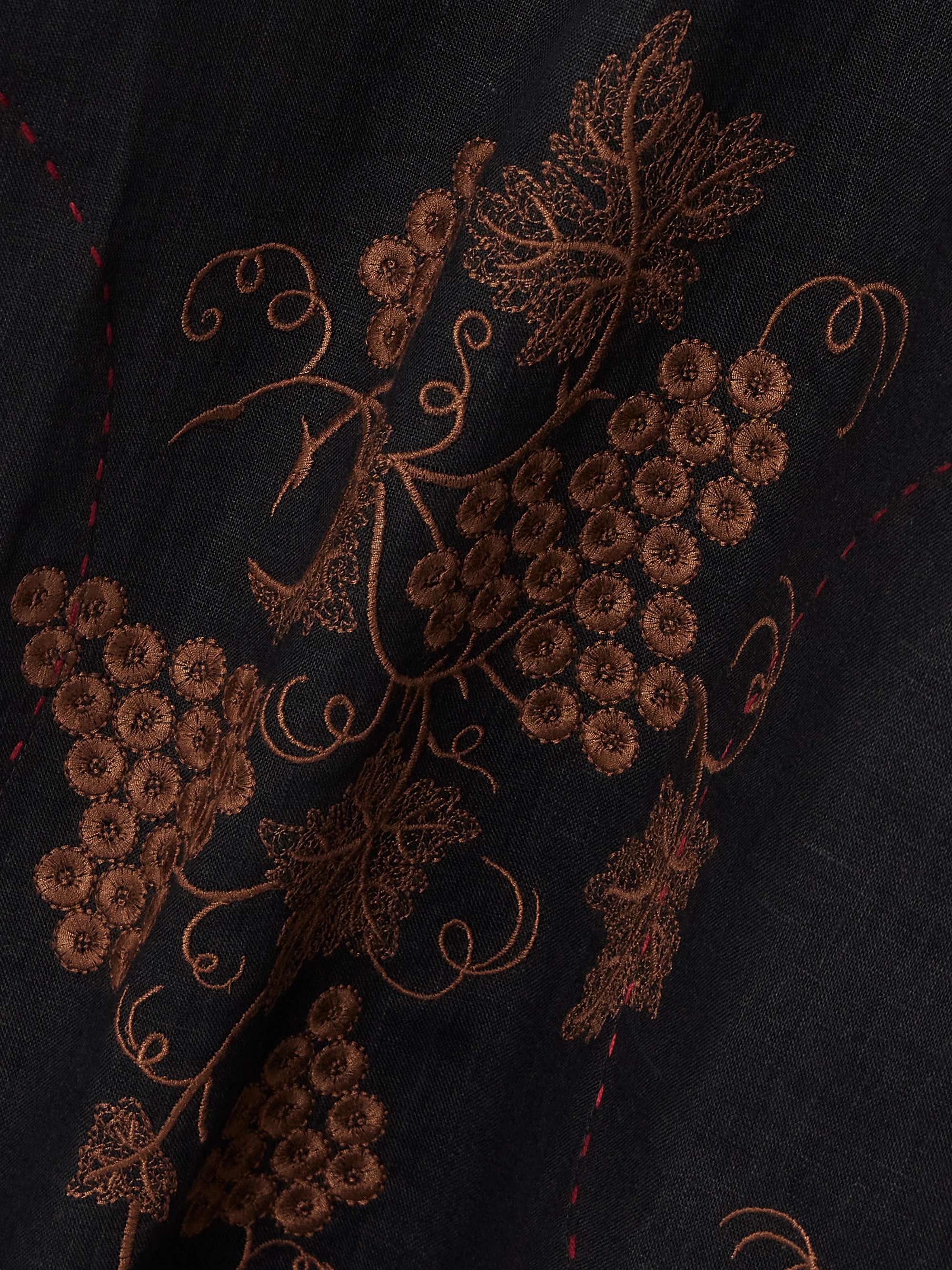 Ophelia scalloped embroidered linen midi dress view