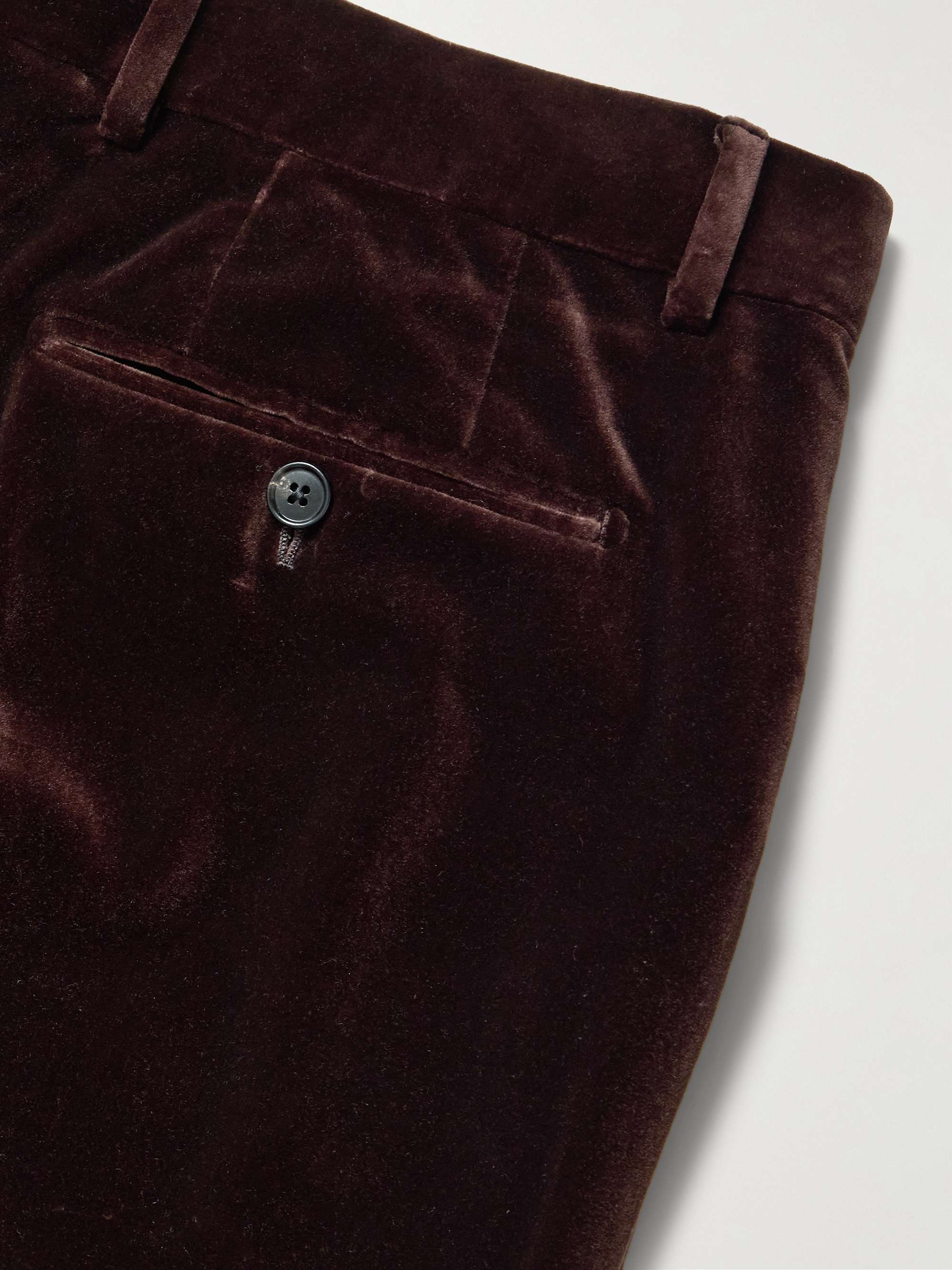 Dyllan Straight-Leg Cotton-Velvet Suit Trousers view