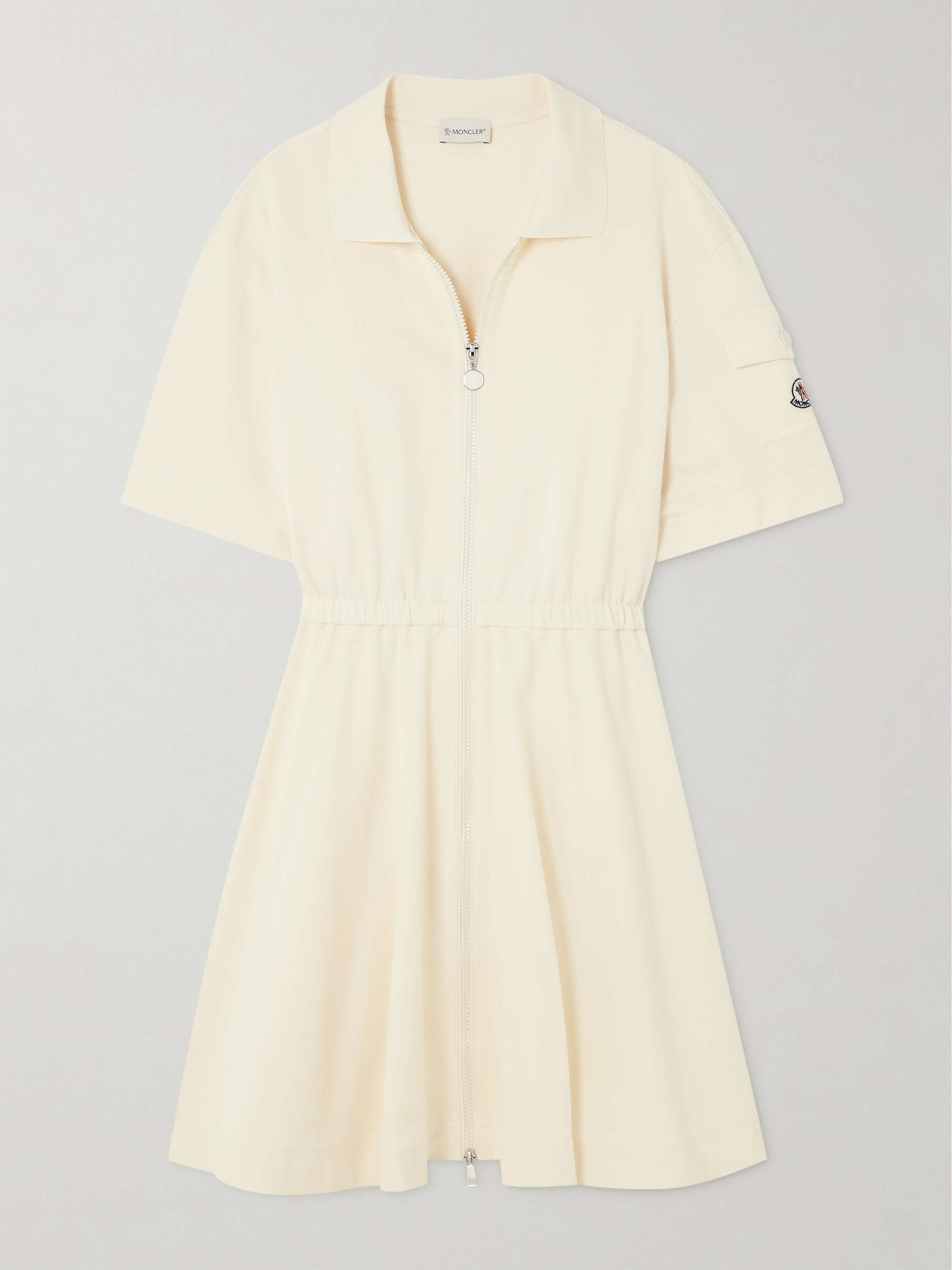 Pleated cotton-piqué mini shirt dress hero visual