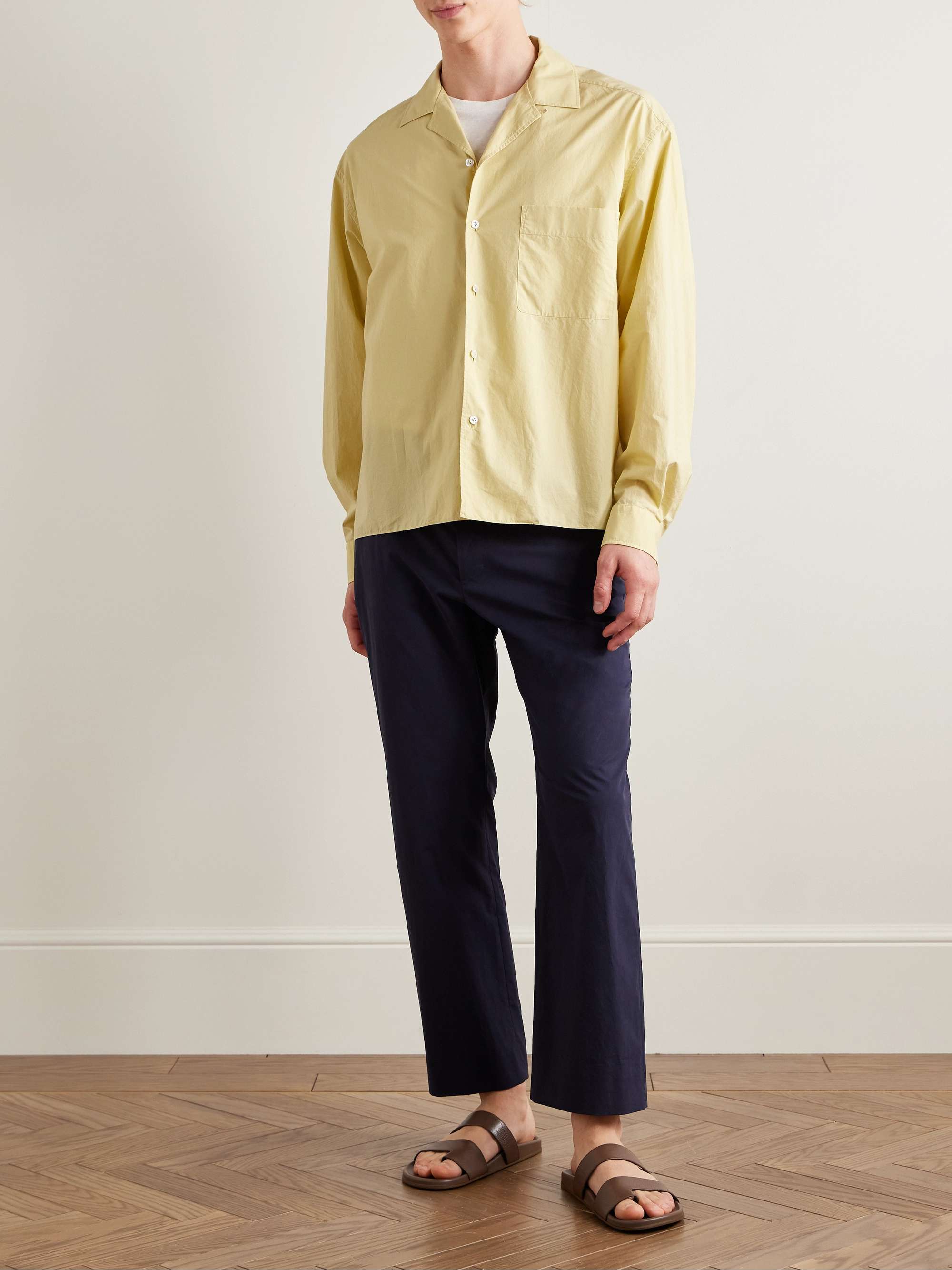 Elijas Convertible-Collar Cotton-Poplin Shirt view