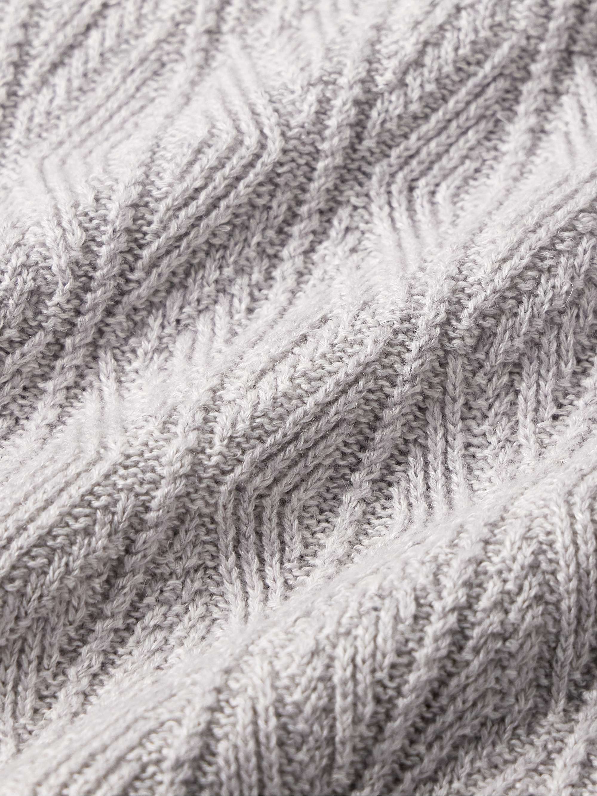Slim-Fit Cable-Knit Linen, Cashmere, Silk and Cotton-Blend Sweater view