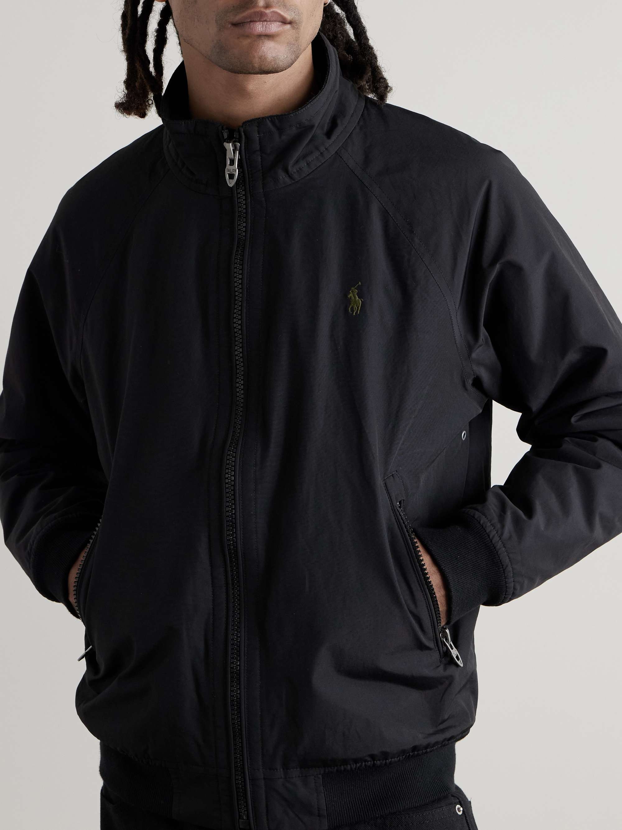 Logo-Embroidered Cotton and Nylon-Blend Bomber Jacket view