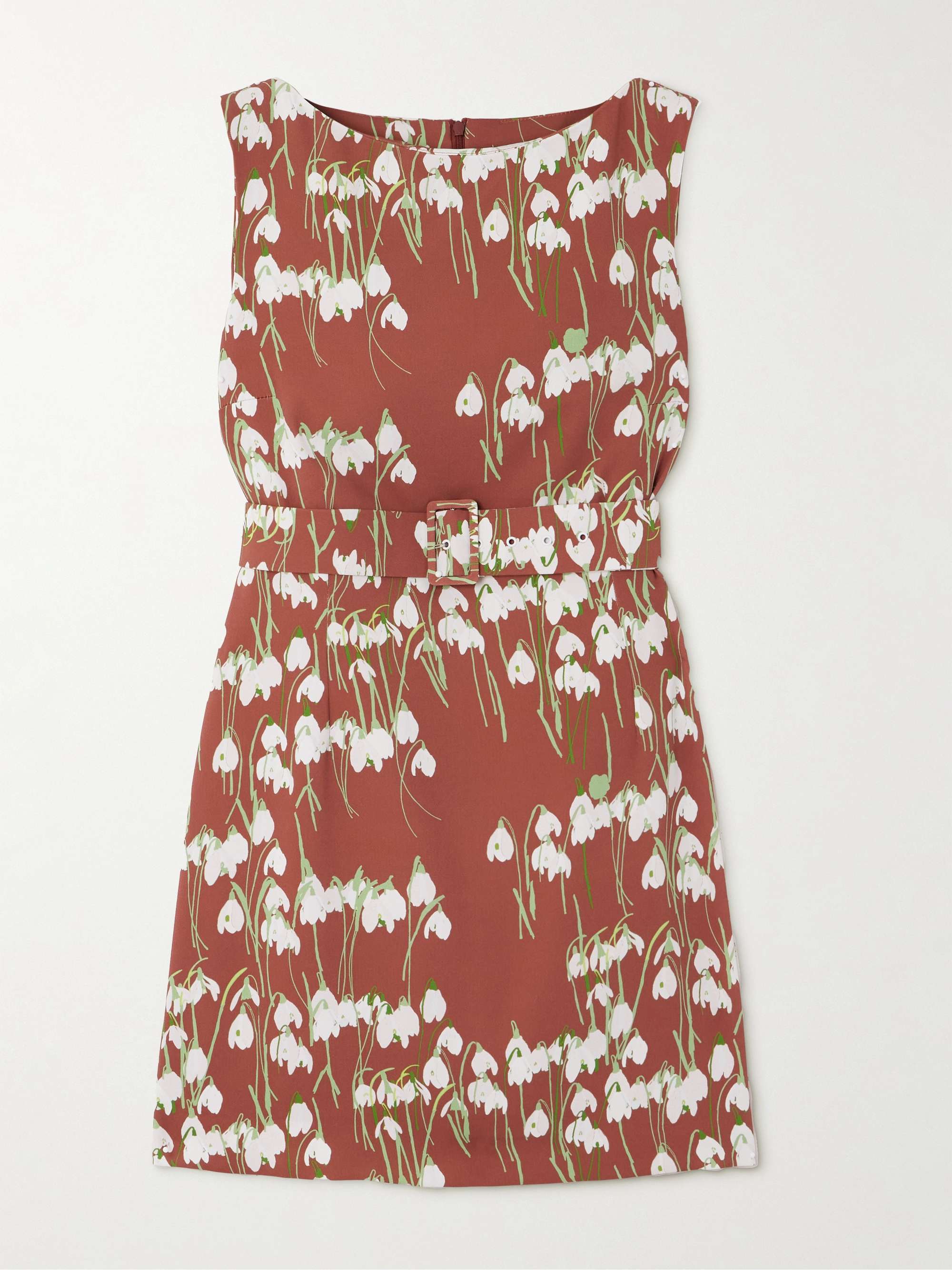 Lucille belted floral-print crepe mini dress hero visual