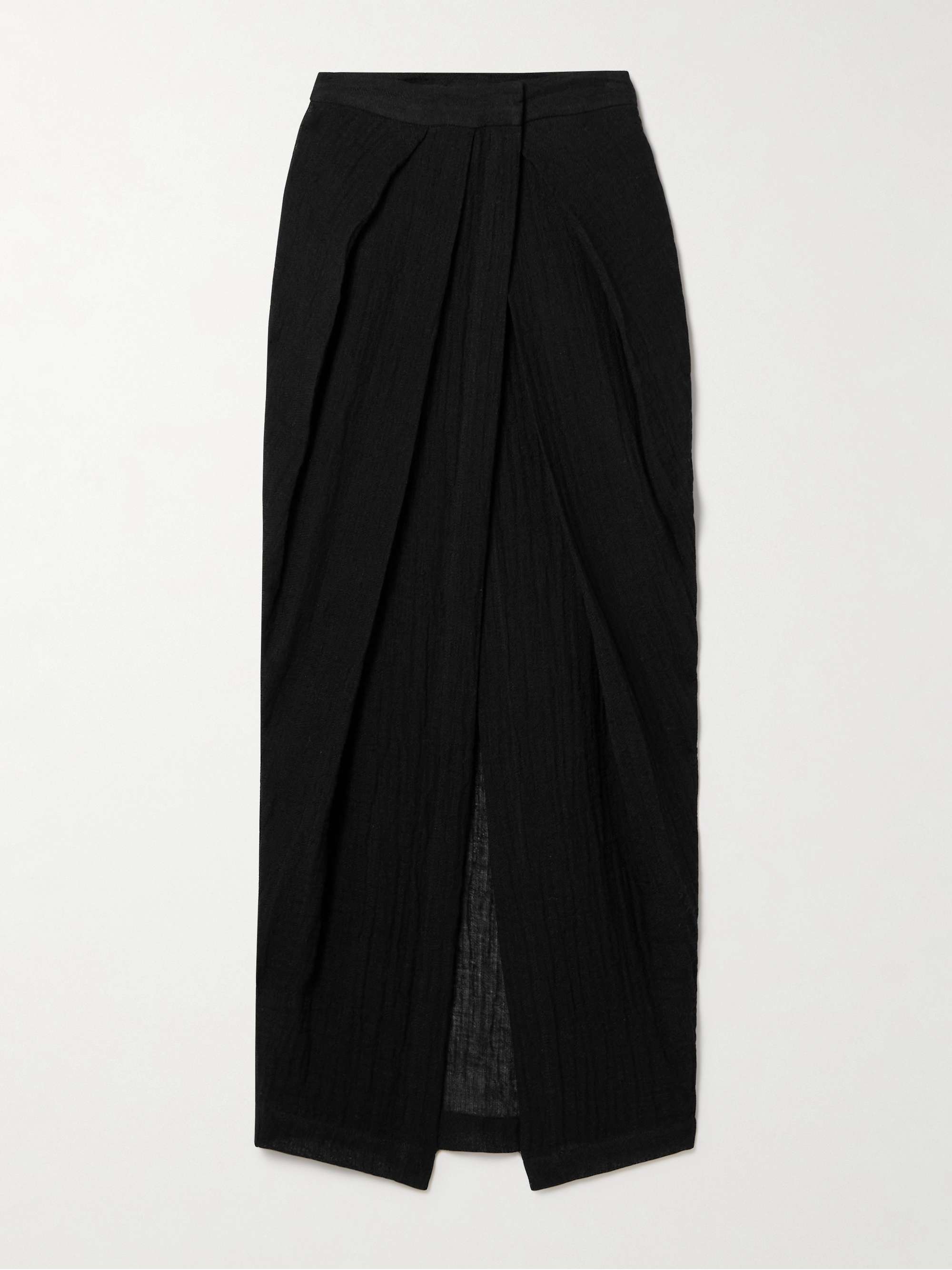 + NET SUSTAIN pleated crinkled linen-blend gauze pareo hero visual