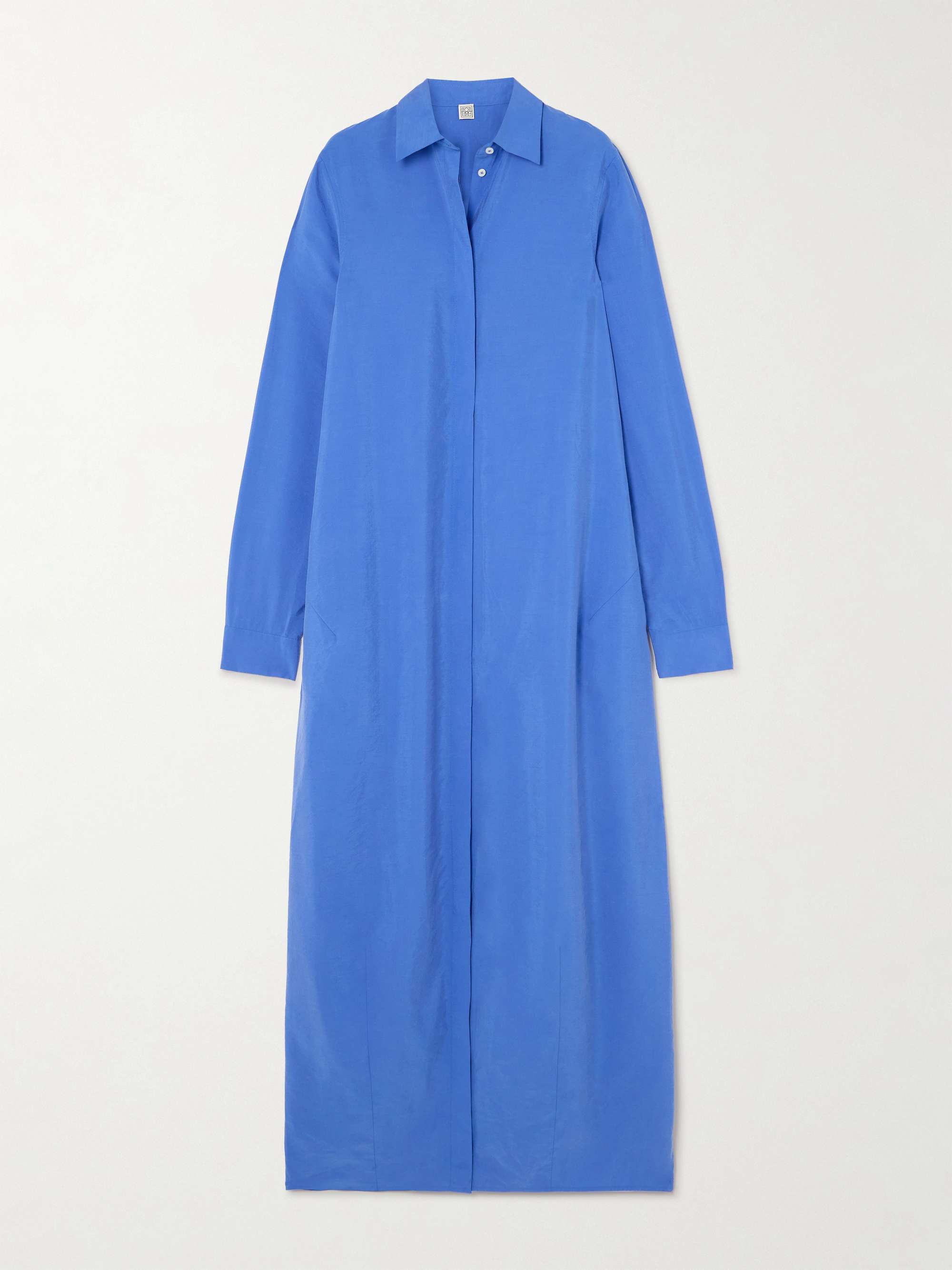 Parachute silk-blend maxi shirt dress hero visual